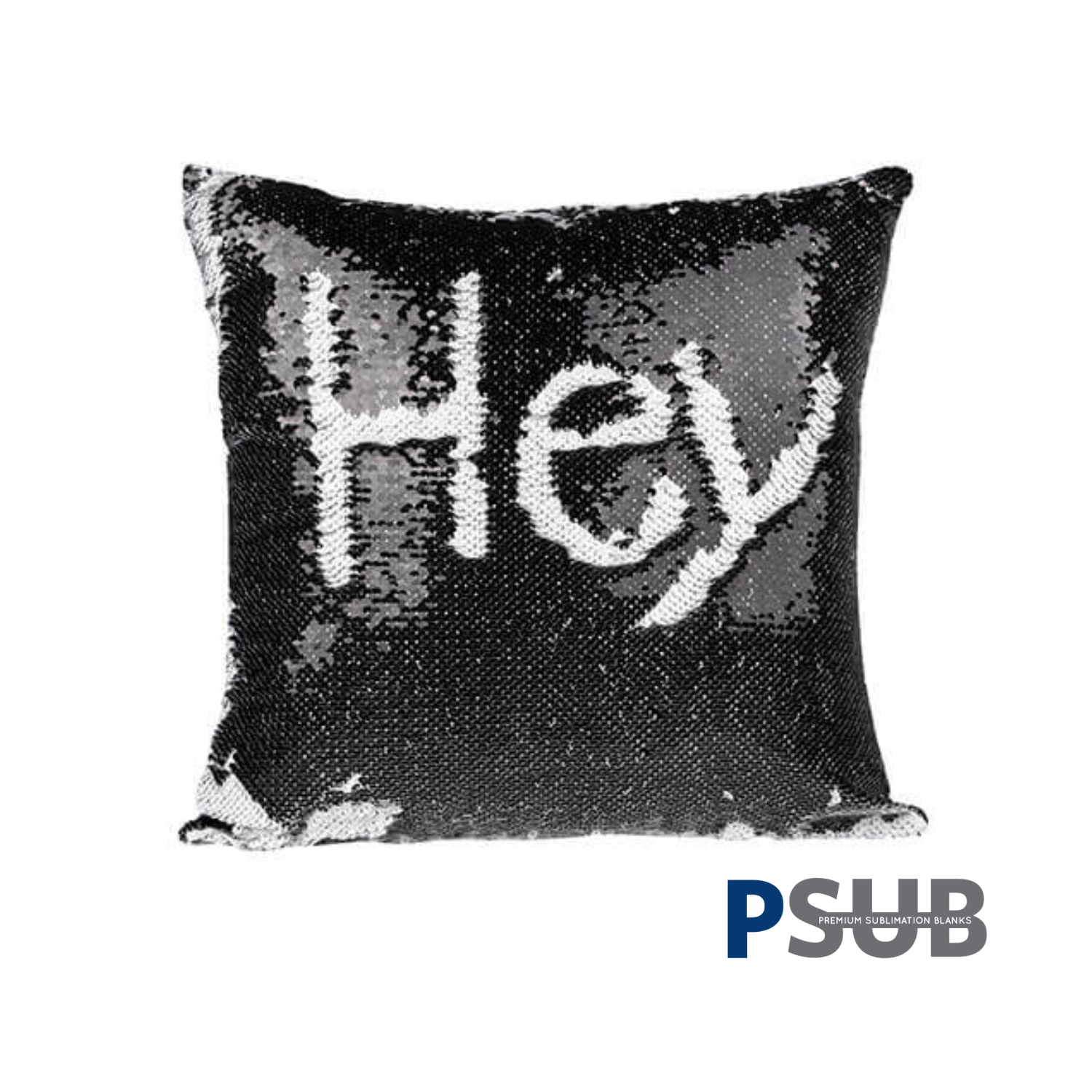 Funda de Almohada | Lentejuela | Negro con Plateado | 40x40 cm