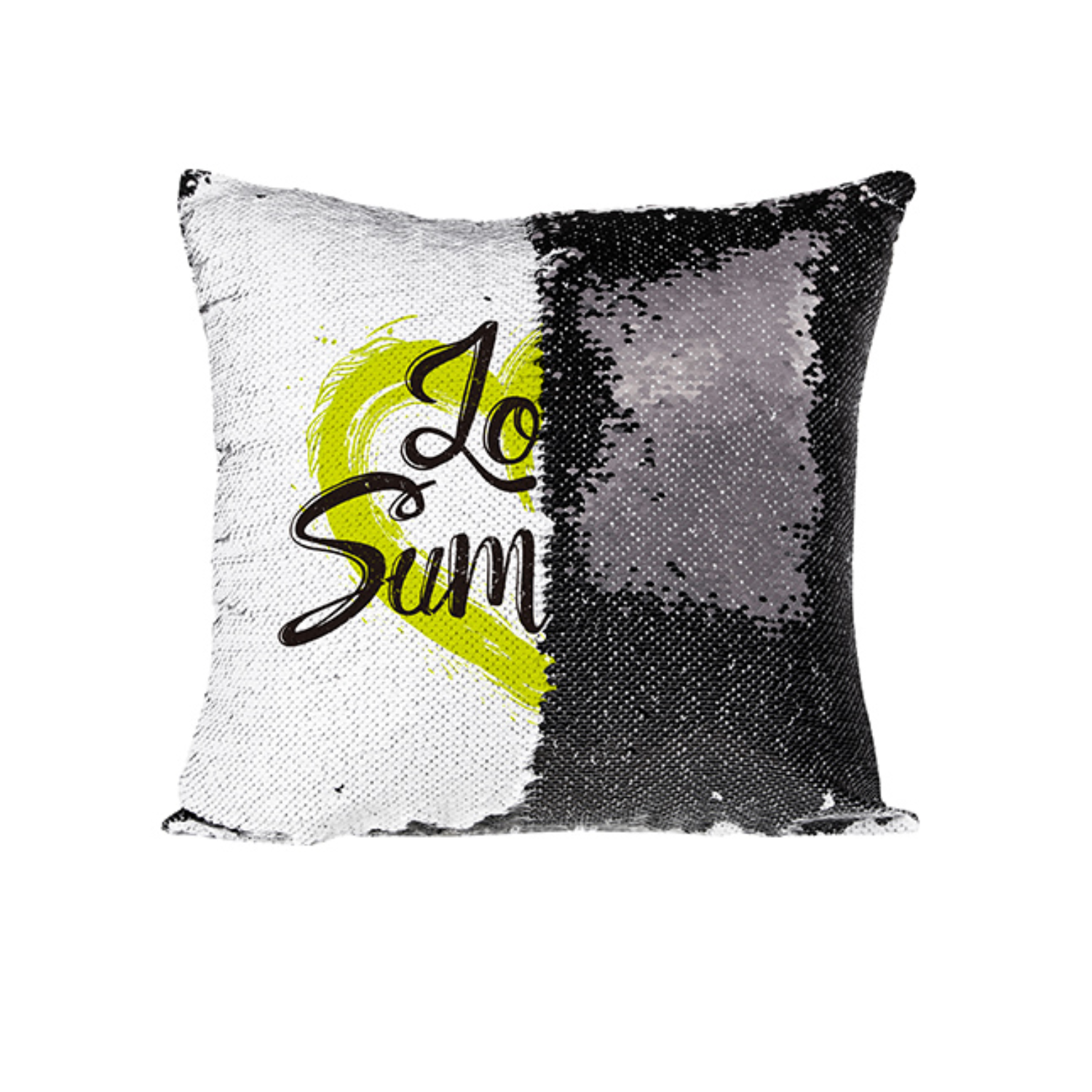 Funda de Almohada | Lentejuela | Negro con Plateado | 40x40 cm