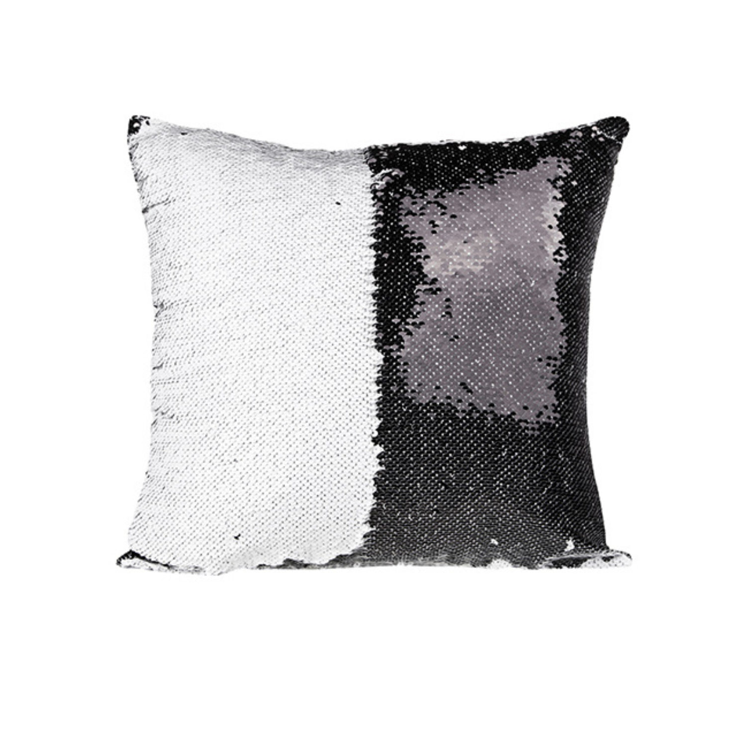 Funda de Almohada | Lentejuela | Negro con Plateado | 40x40 cm