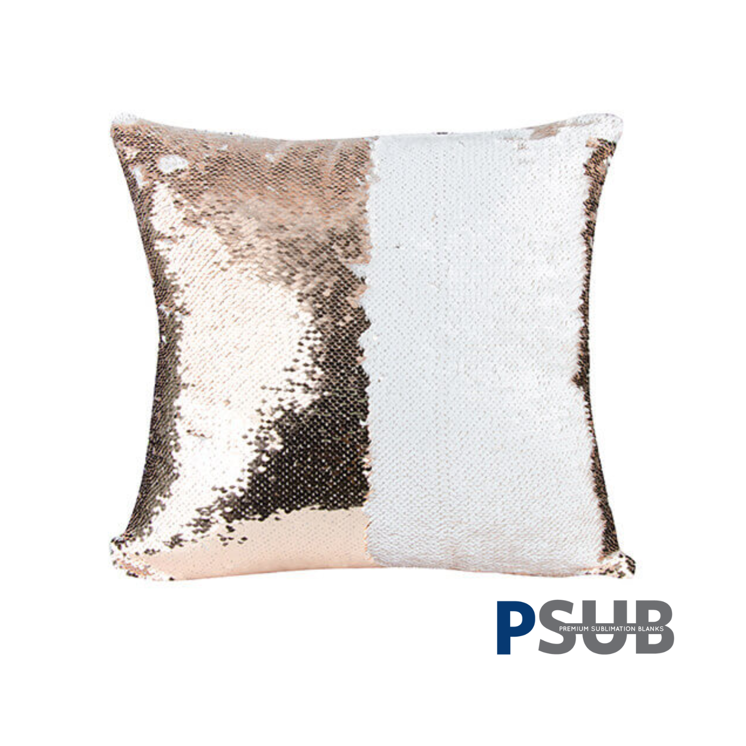 Funda de Almohada | Lentejuela | Champagne con Blanco | 40x40 cm