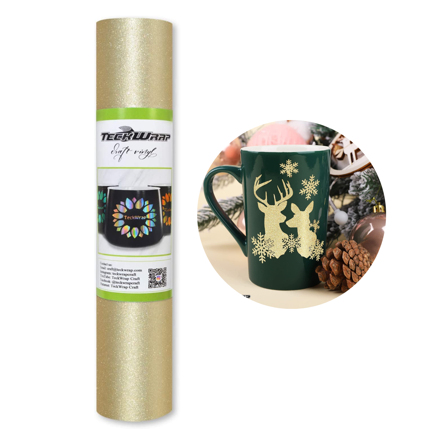 Vinil Adhesivo | Permanente | Galaxy Glitter Gold | Ancho 12"