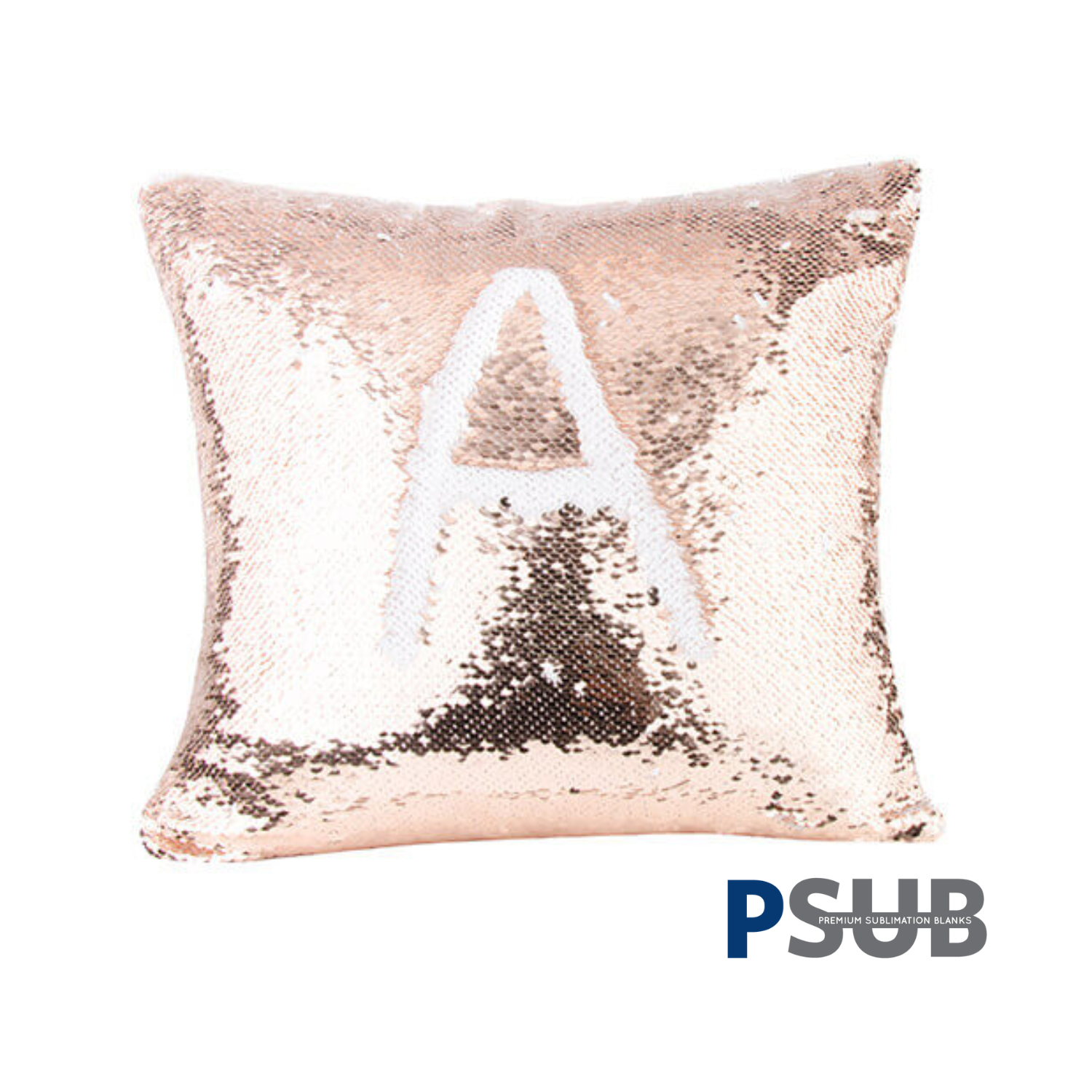 Funda de Almohada | Lentejuela | Champagne con Blanco | 40x40 cm