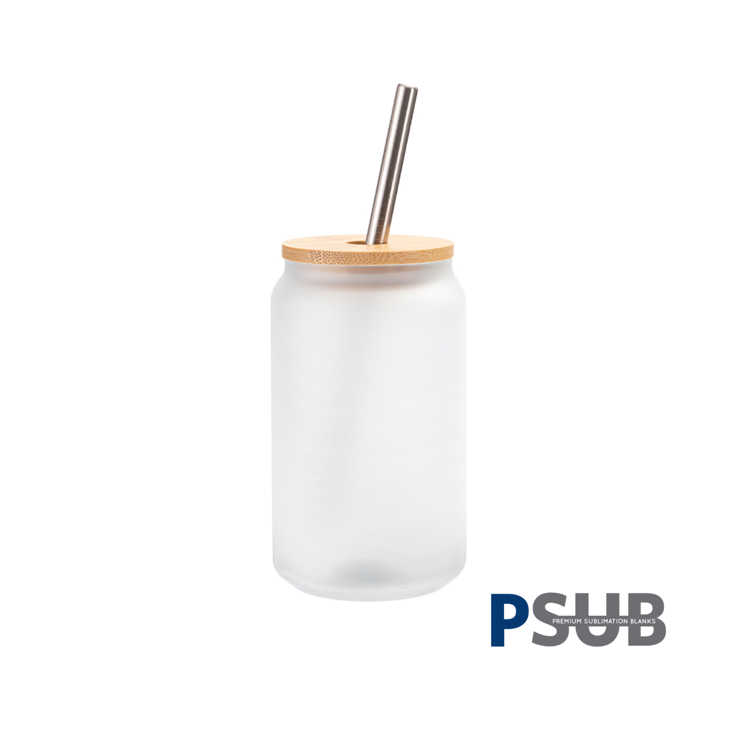 Can Glass Sublimable | Tapa de bambú y carrizo | Frosted | 13oz