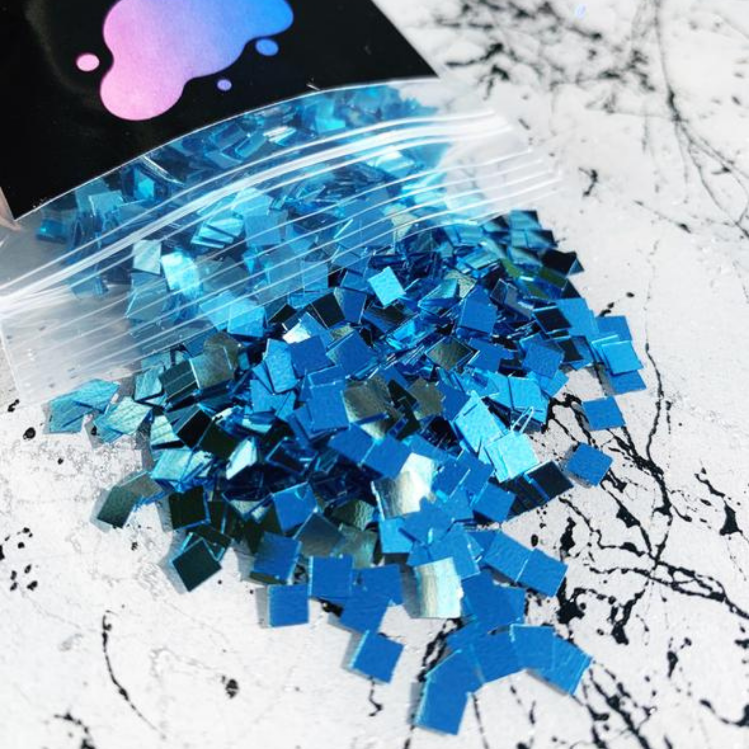 Large Square Glit | Icicle Blue