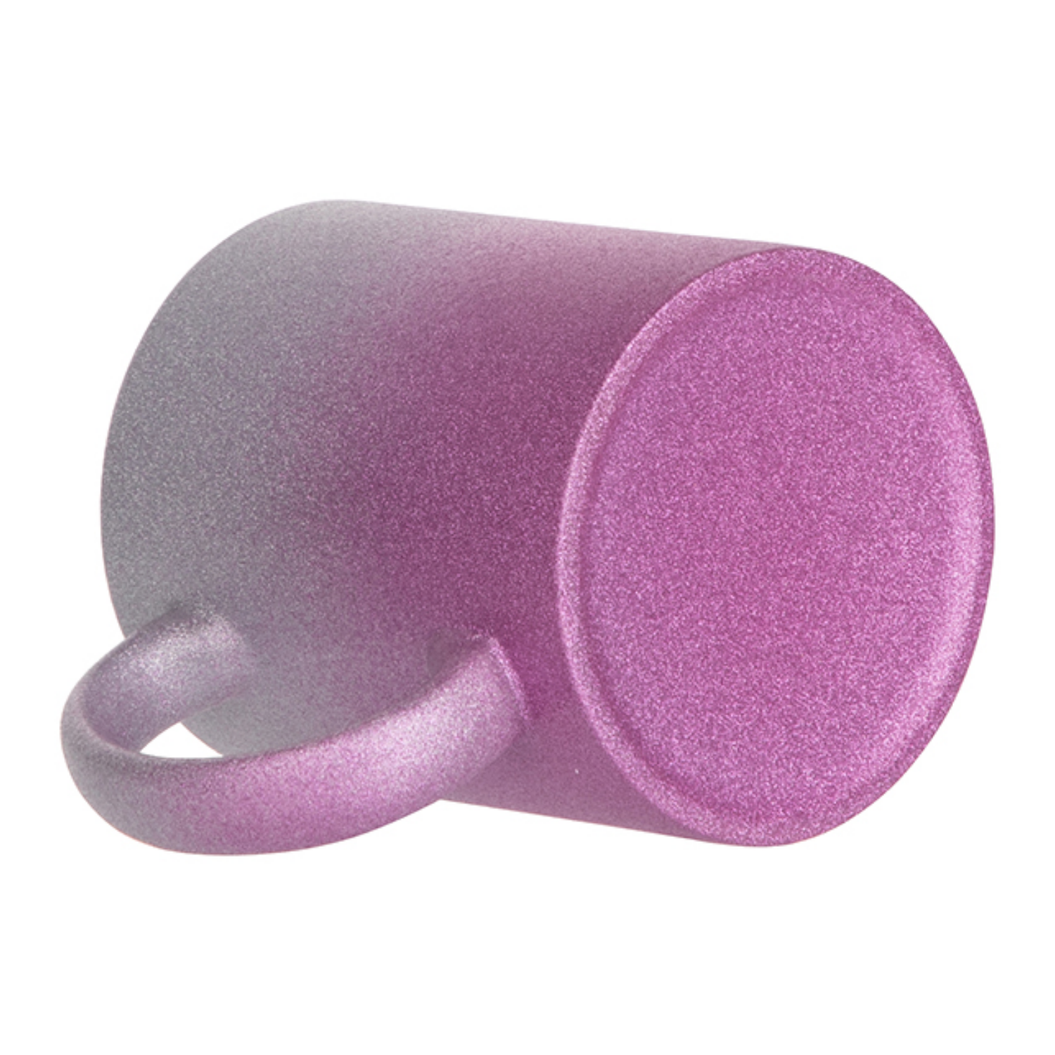 Taza escarchada | Degradé | Plateada con Fucsia | 11oz