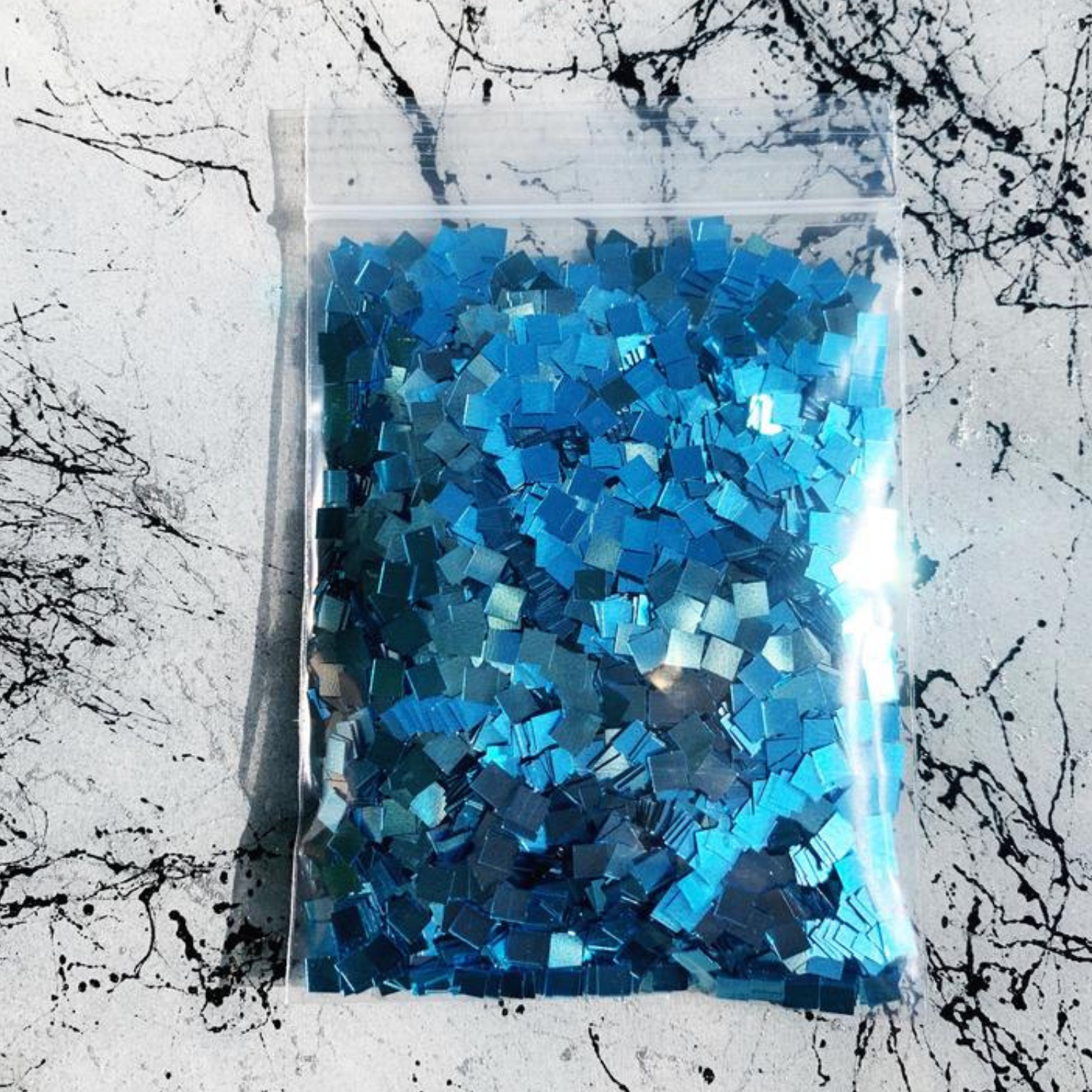 Large Square Glit | Icicle Blue
