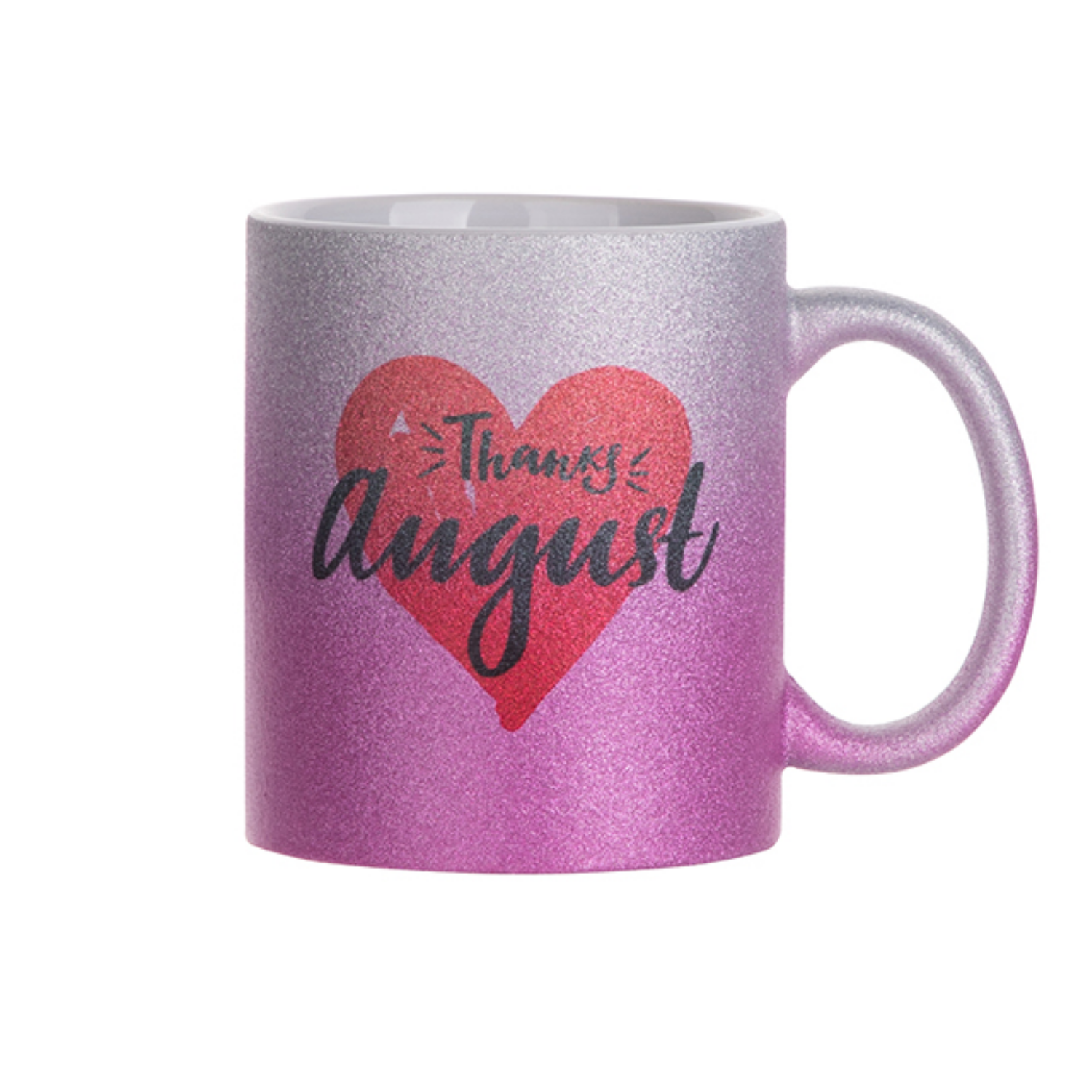 Taza escarchada | Degradé | Plateada con Fucsia | 11oz