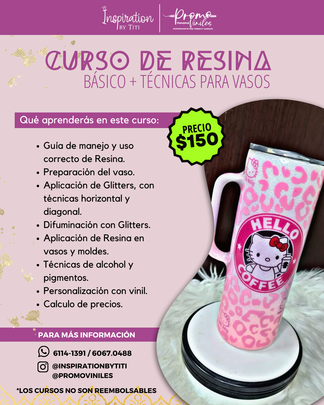 Cupos | Curso de Resina | 1 y 2 de Abril