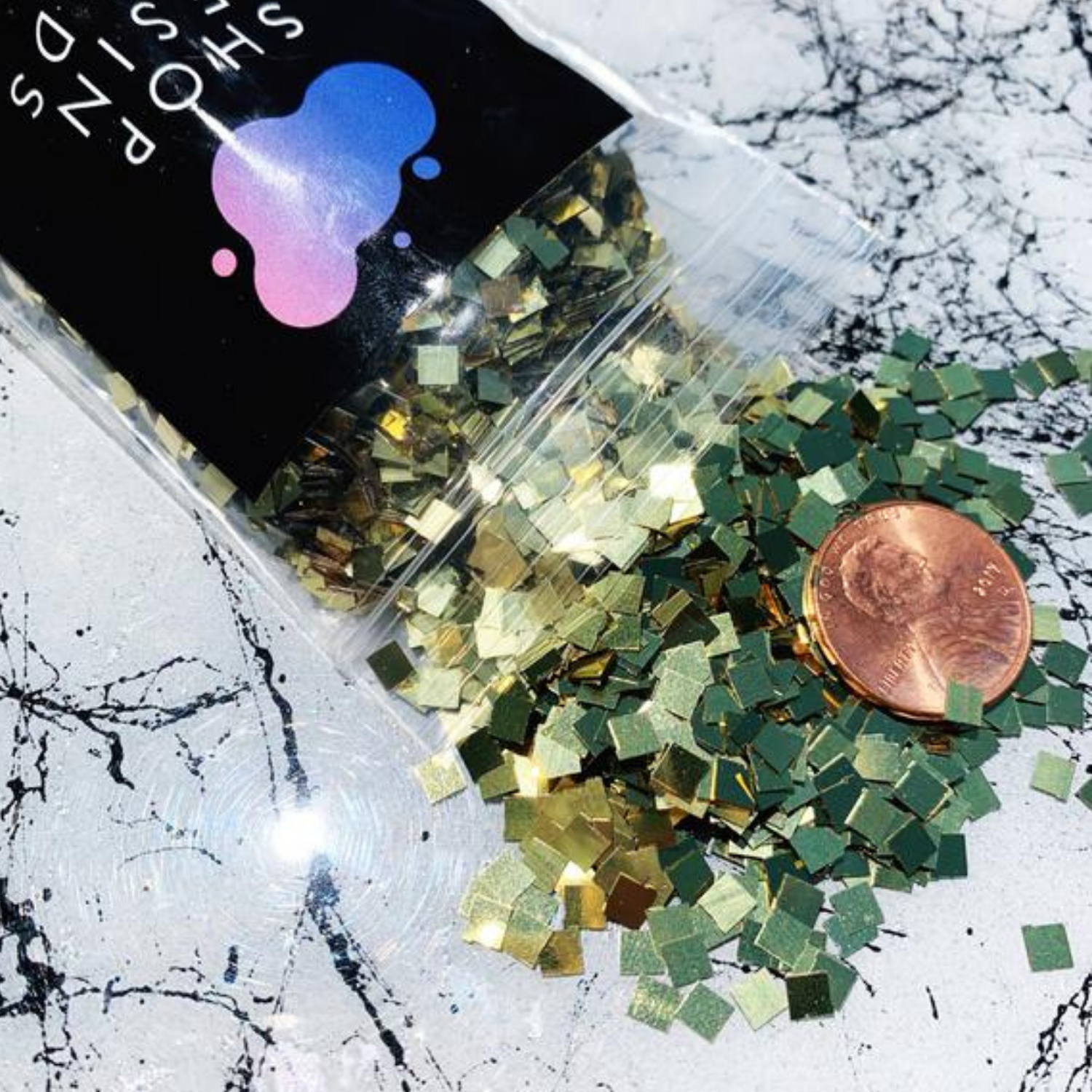 Large Square Glit | Gold