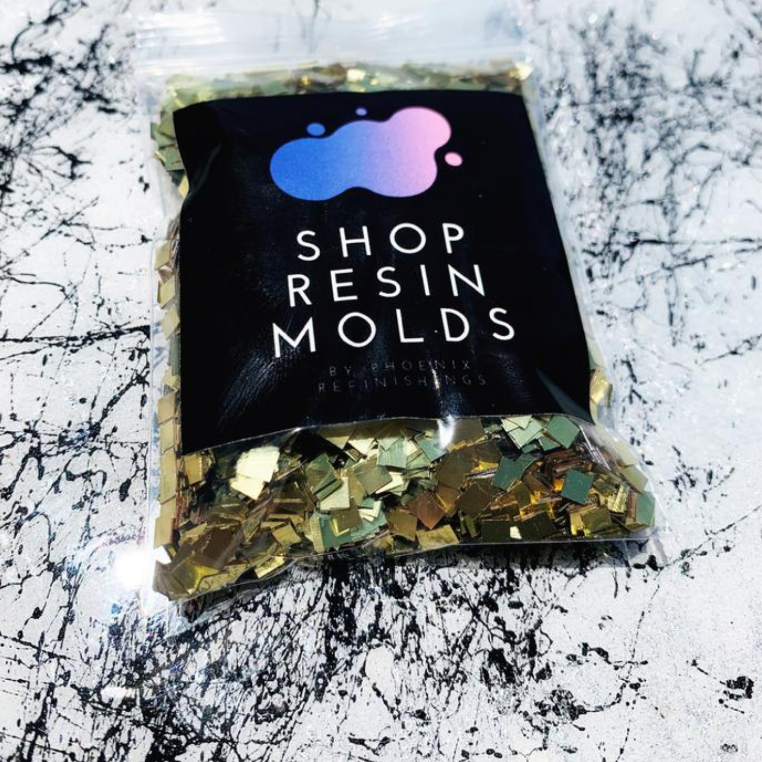 Large Square Glit | Gold