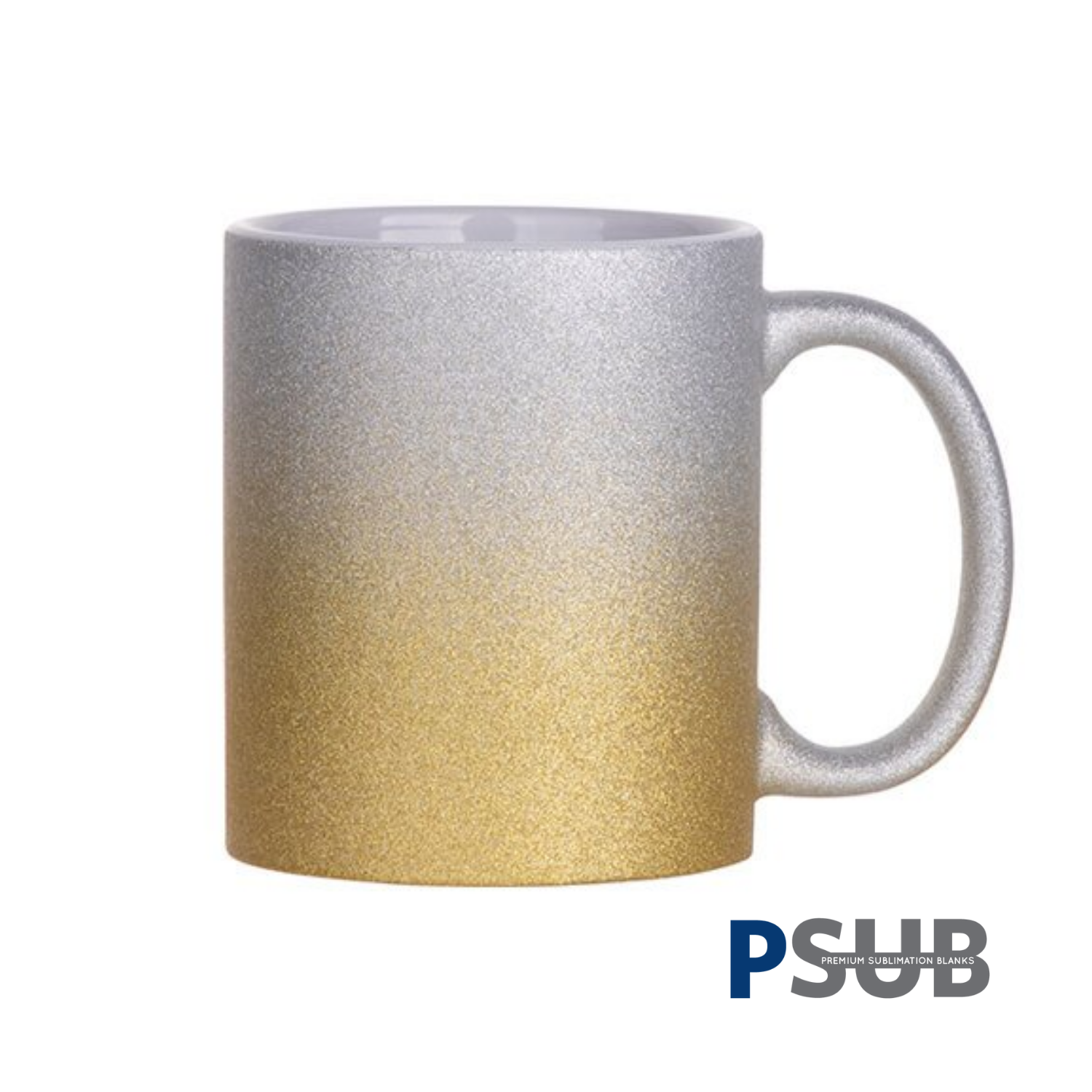 Taza escarchada | Degradé | Plateada con Dorada | 11oz