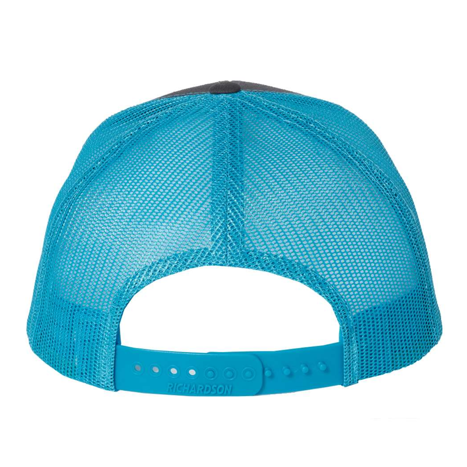 Richardson 112 | Adjustable Snapback Trucker Cap | Charcoal/ Neon Blue