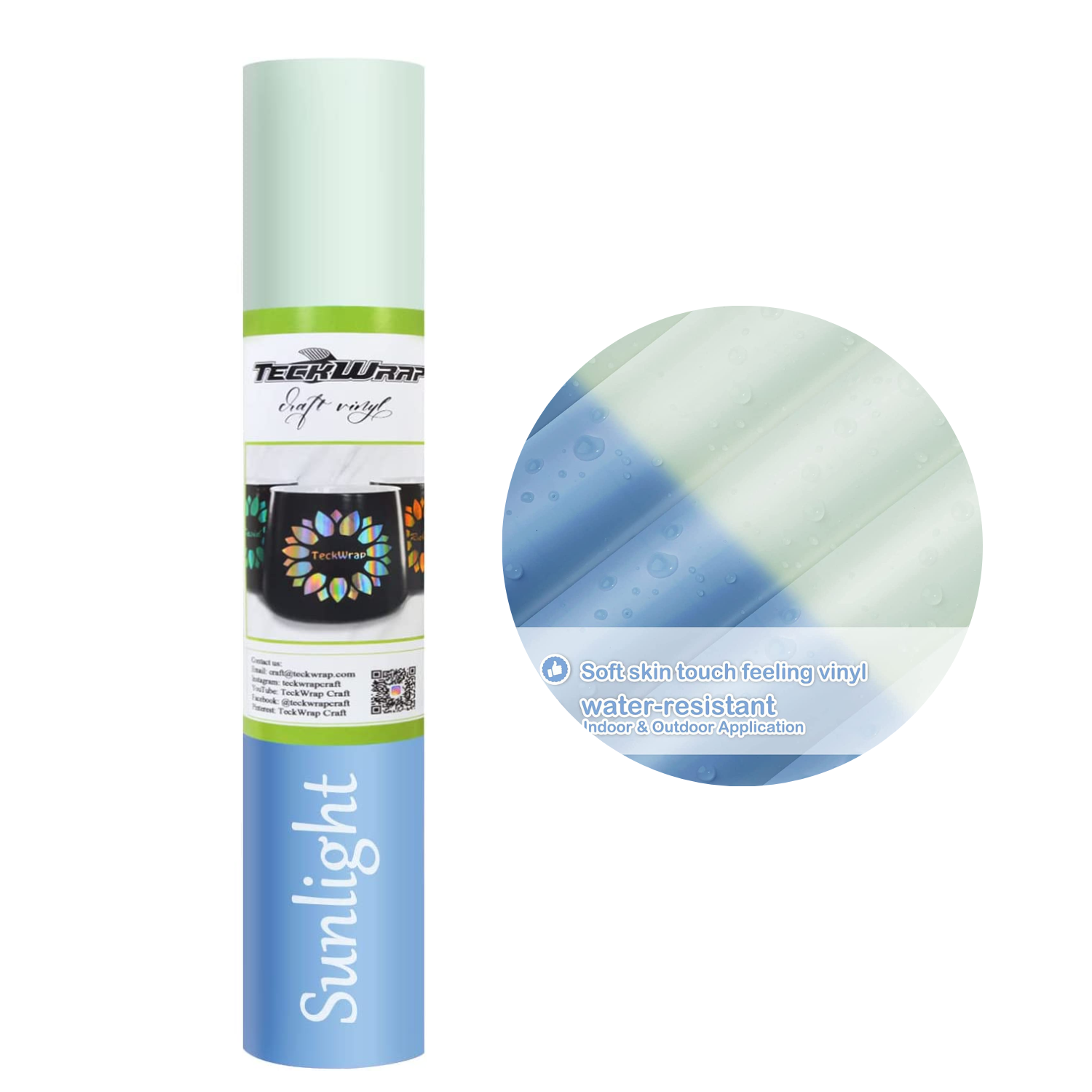 Vinil Adhesivo | Sun Vinyl | White to Blue | Cambia con luz solar