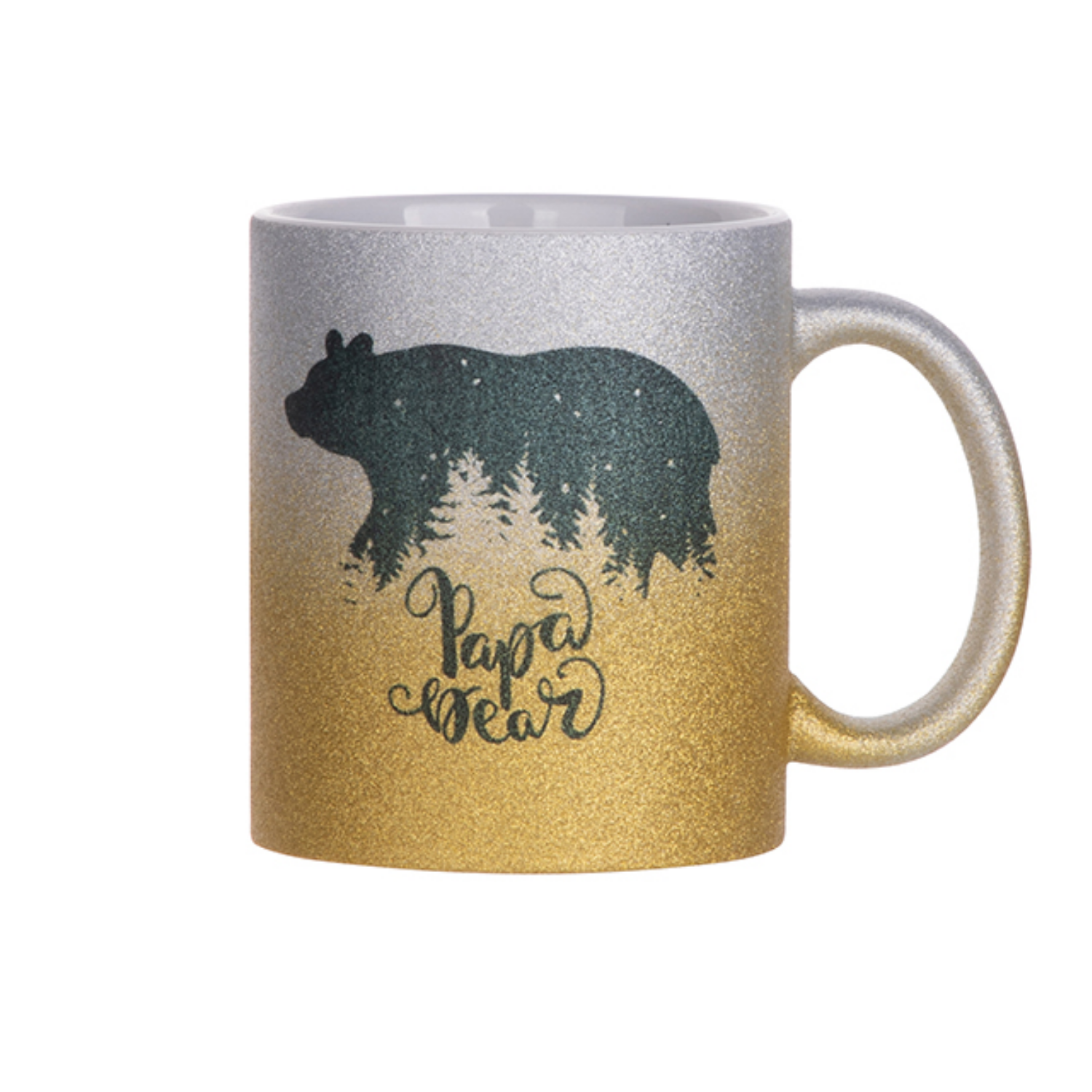 Taza escarchada | Degradé | Plateada con Dorada | 11oz