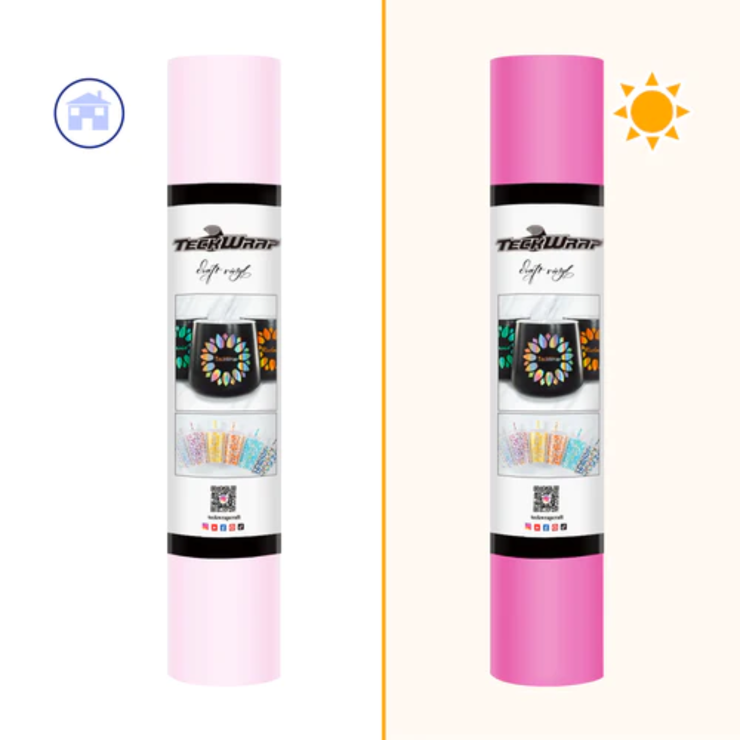 Vinil Adhesivo | Sun Vinyl | White to Pink | Cambia con luz solar