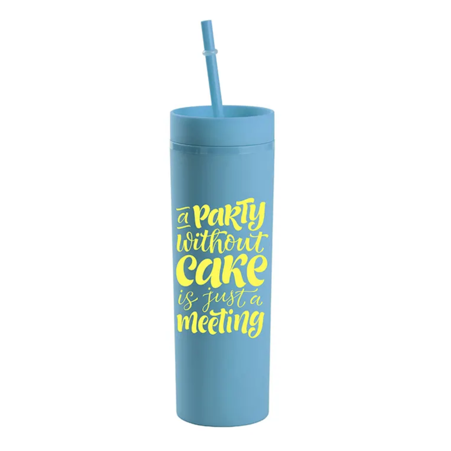 Vaso Skinny con carrizo | 16 oz | Celeste Pastel Mate + UV DTF Wrap GRATIS