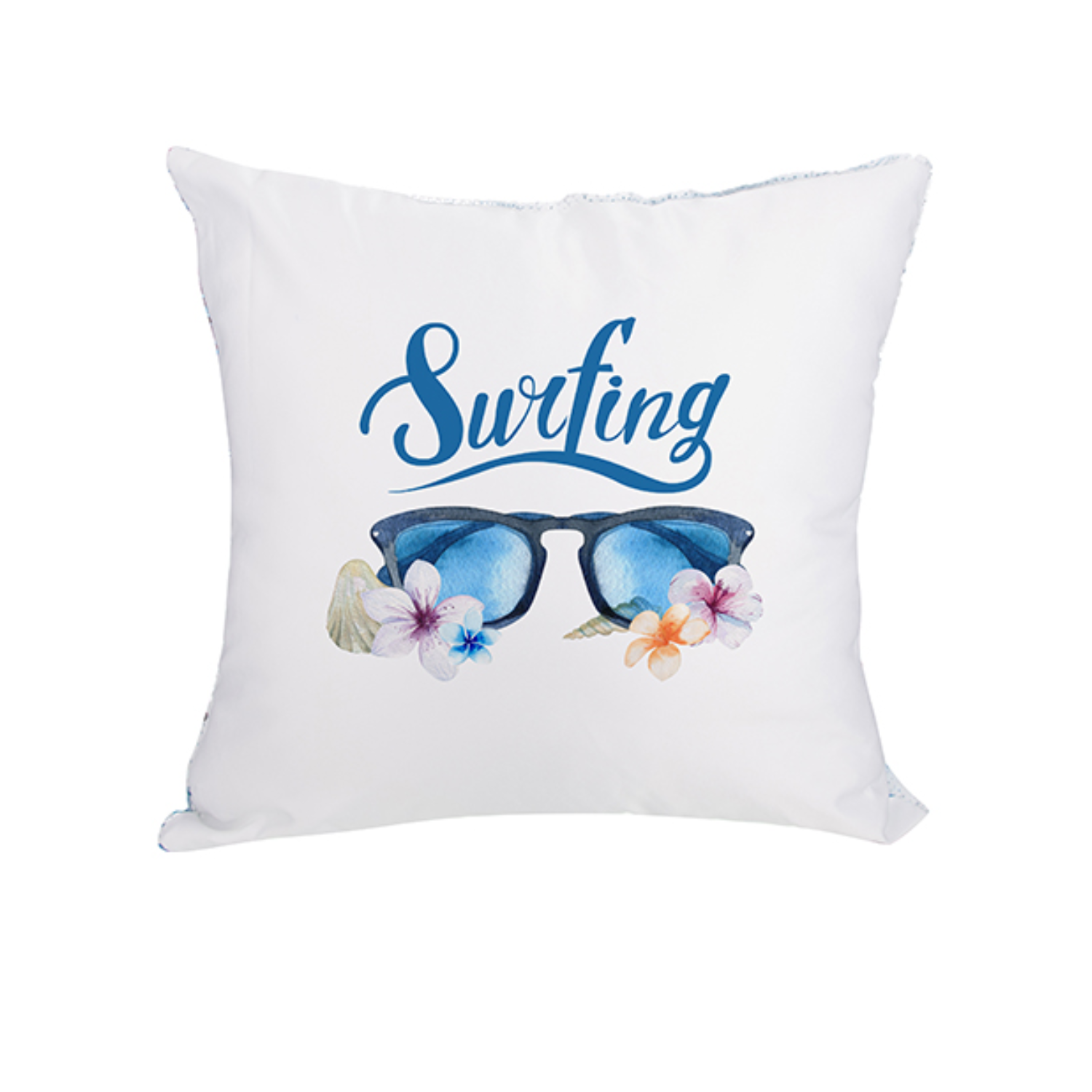 Funda de Almohada | Lentejuela | Celeste con Blanco | 40x40 cm