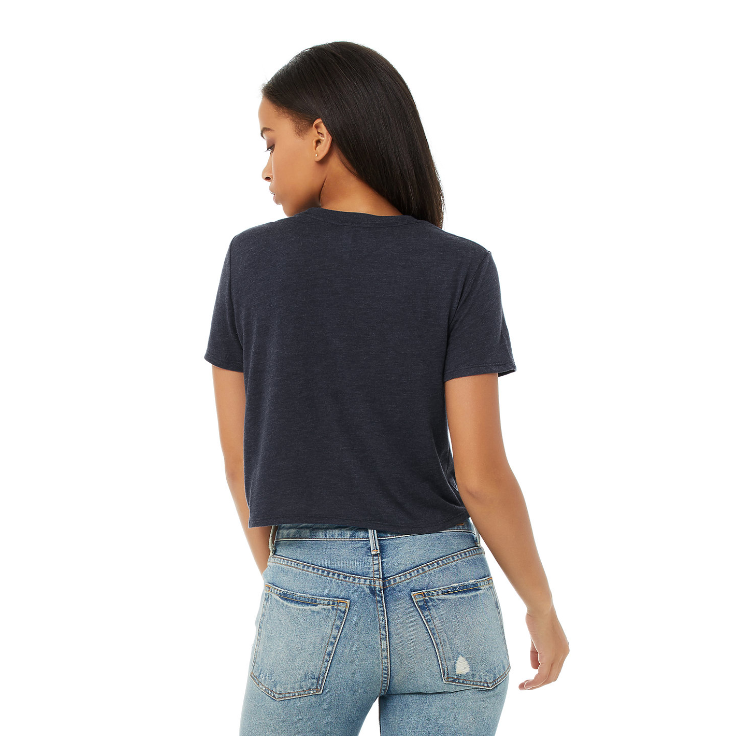 Bella Canvas 8882 | Flowy CropTee | Heather Navy