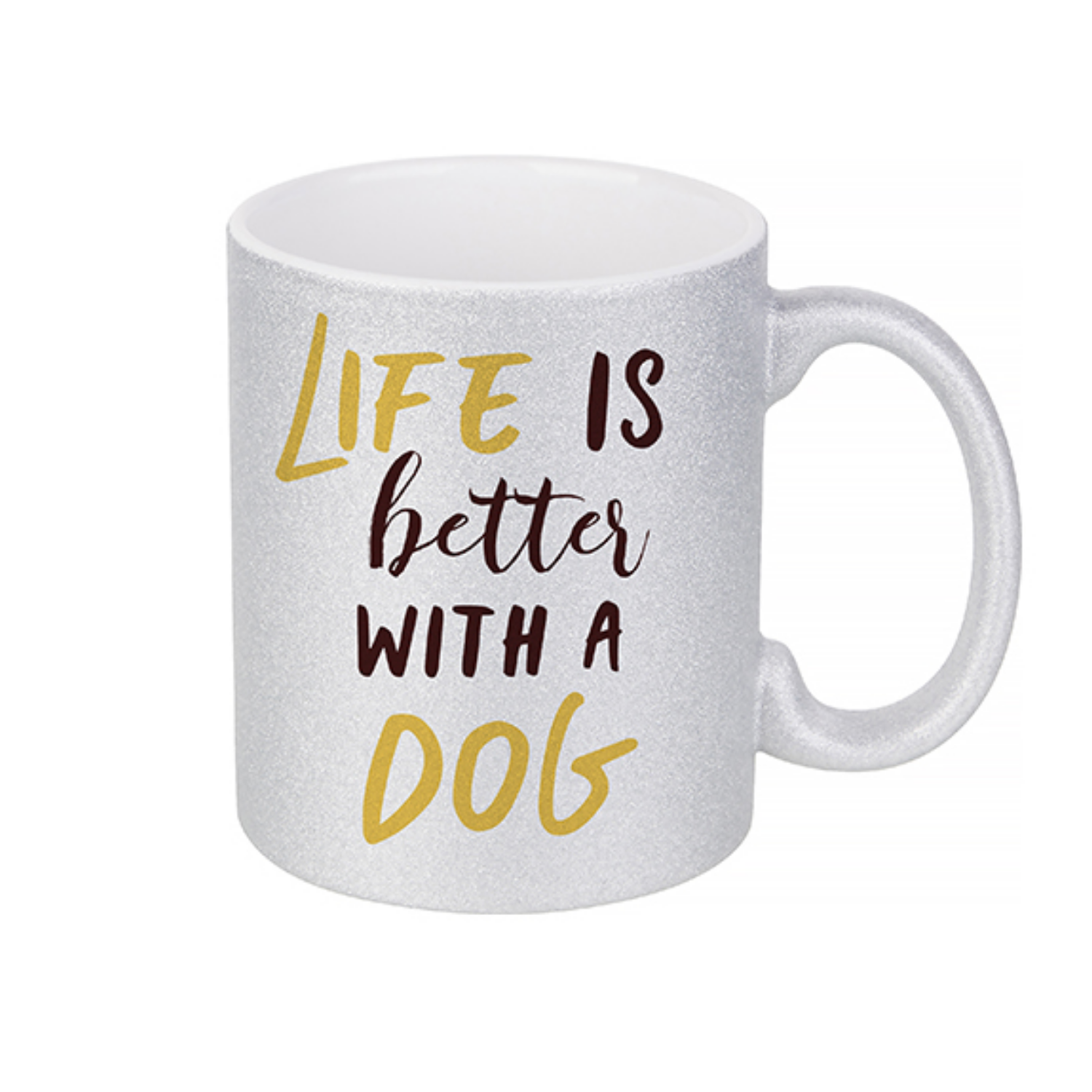 Taza de cerámica escarchada | Plateada | 11oz