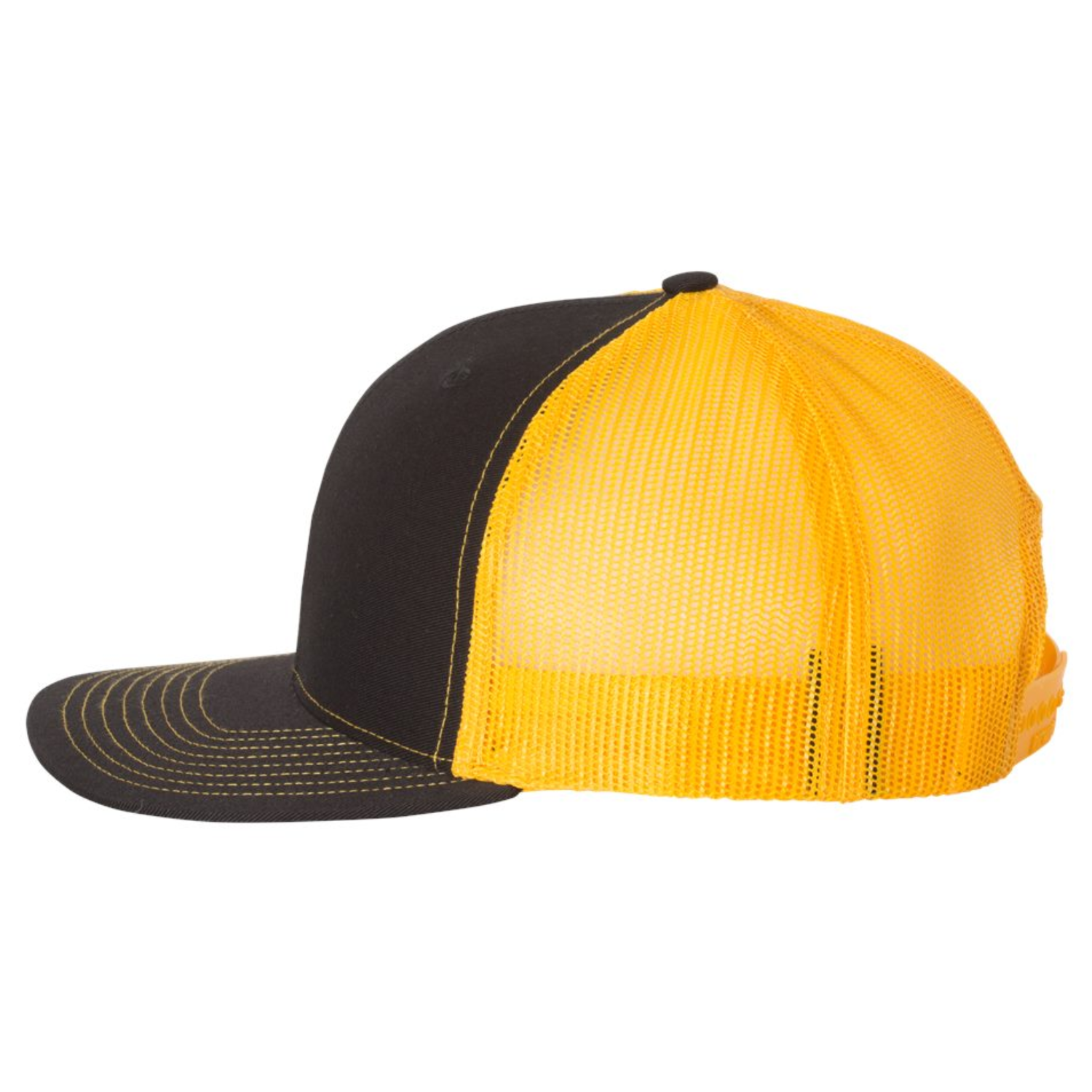 Richardson 112 | Adjustable Snapback Trucker Cap | Black/ Gold