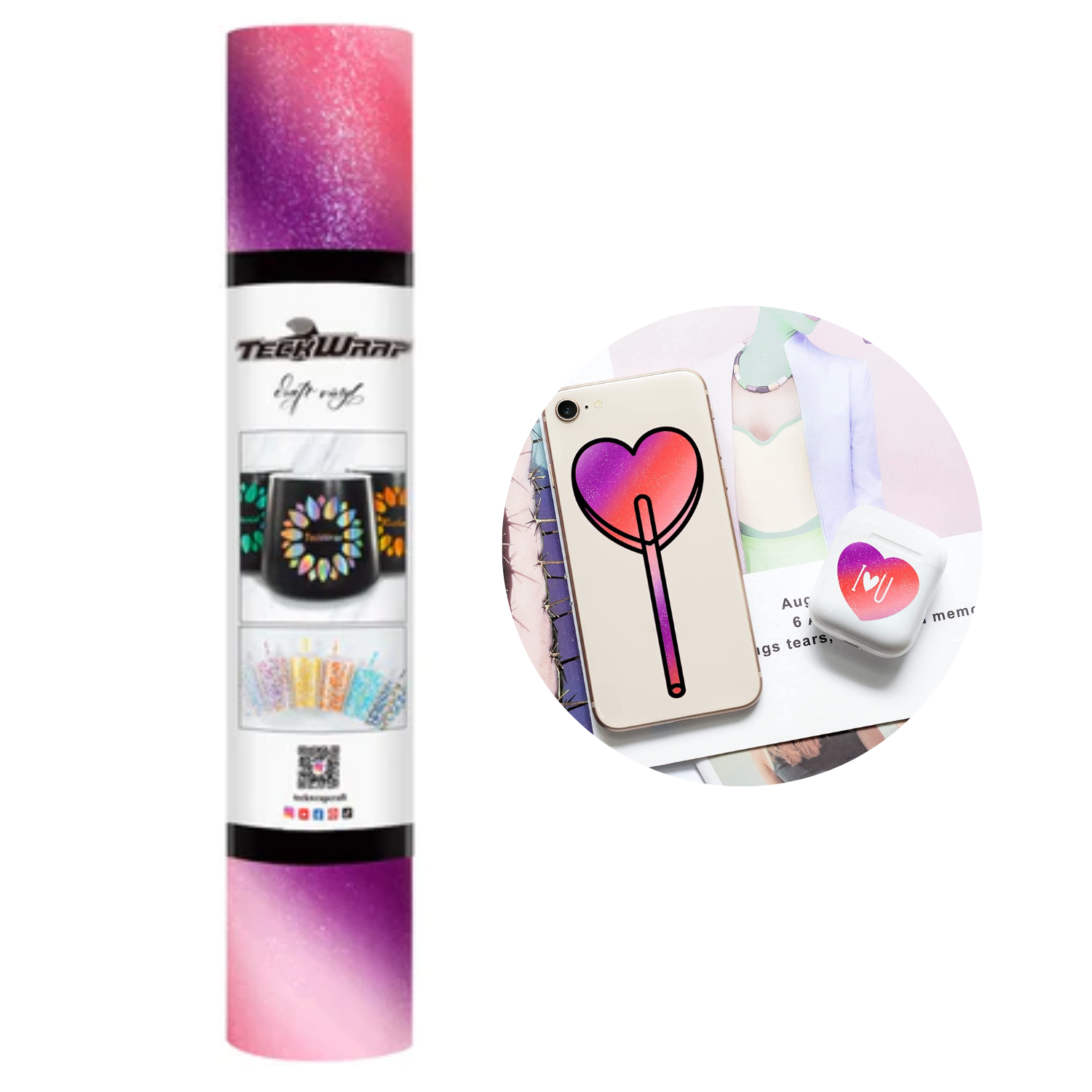 Vinil Adhesivo | Permanente | Diagonal Liseran Purple | Ancho 12"