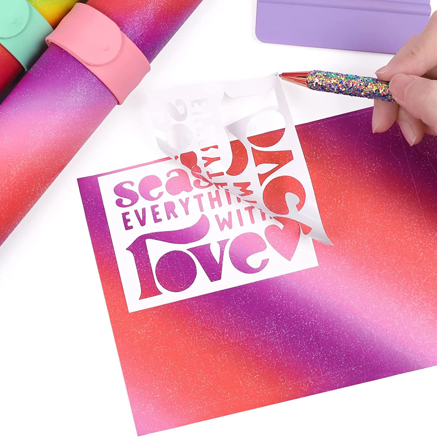 Vinil Adhesivo | Permanente | Diagonal Liseran Purple | Ancho 12"