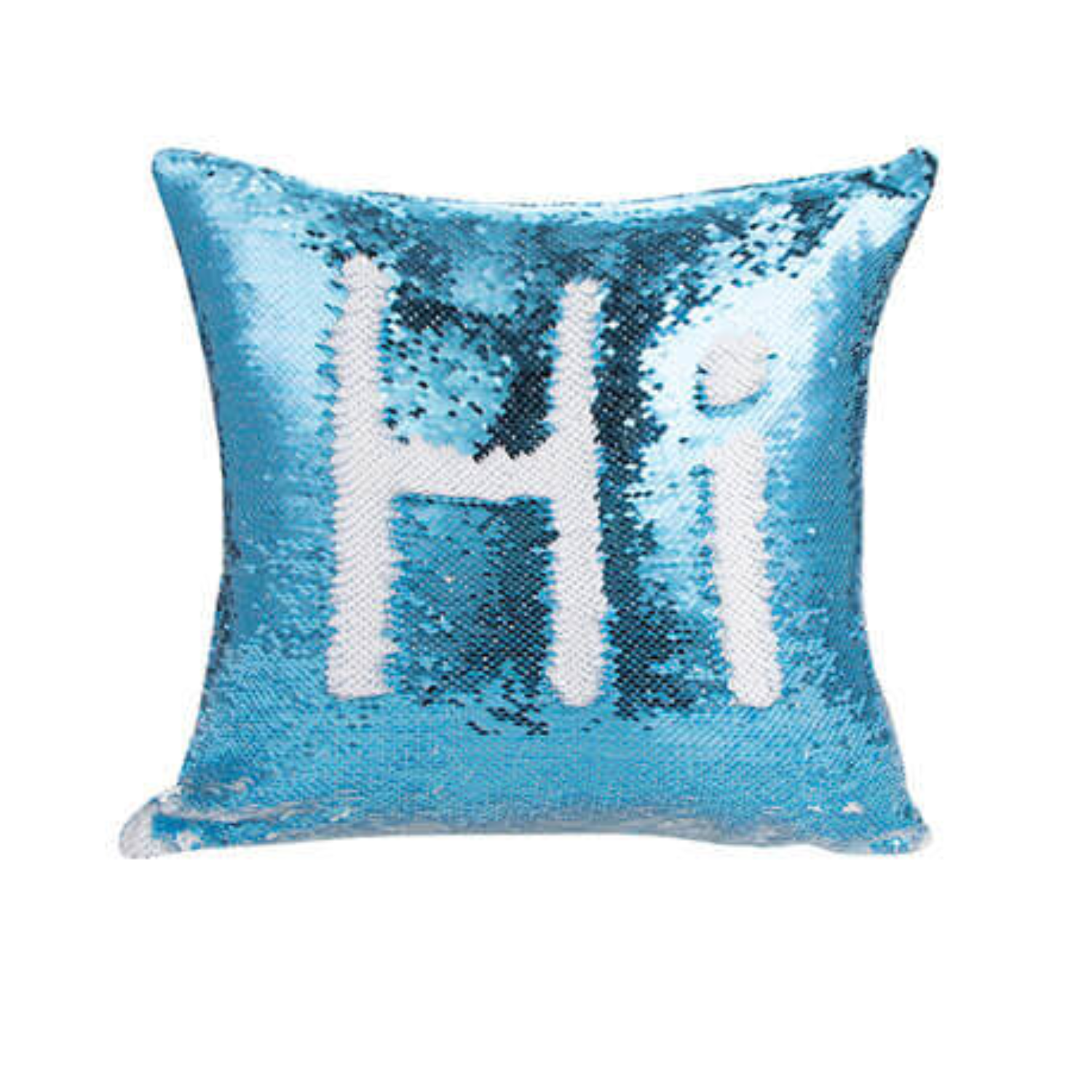 Funda de Almohada | Lentejuela | Celeste con Blanco | 40x40 cm