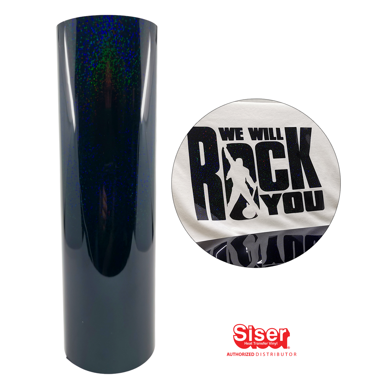 Siser Holographic® Vinil Textil Térmico | Negro | Black | Ancho 12"