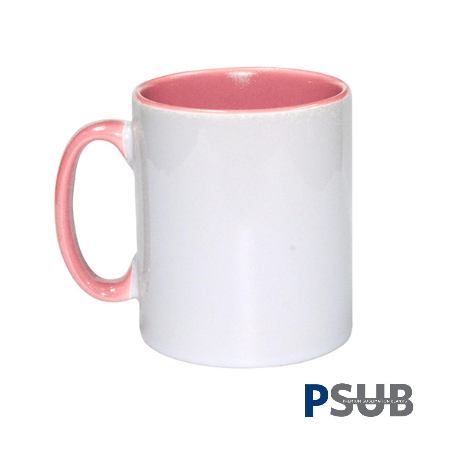 Taza de Cerámica | Blanca con Interior y Asa Rosa | 11oz