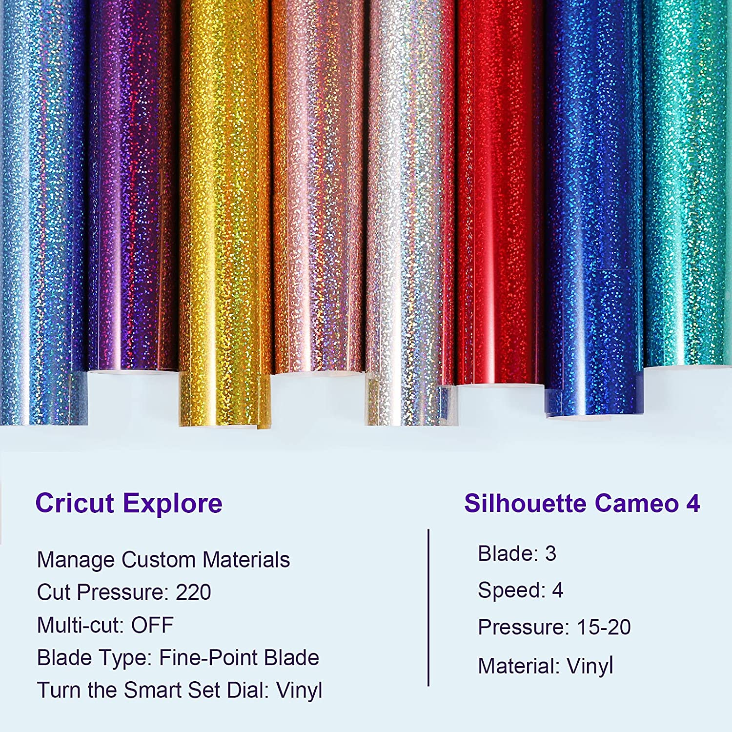 Bundle Pack | Vinil Adhesivo Permanente | Sparkles | 8 pies