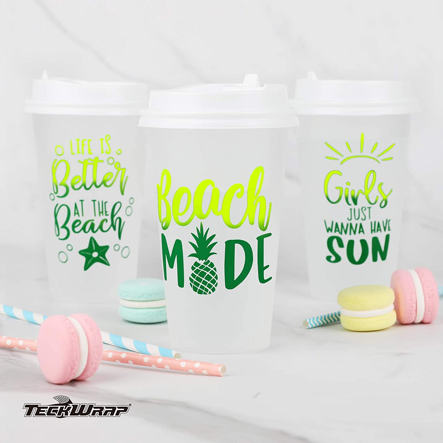 Vinil Adhesivo | Teckwrap | Neon Yellow to Green | Frío | Ancho 12"