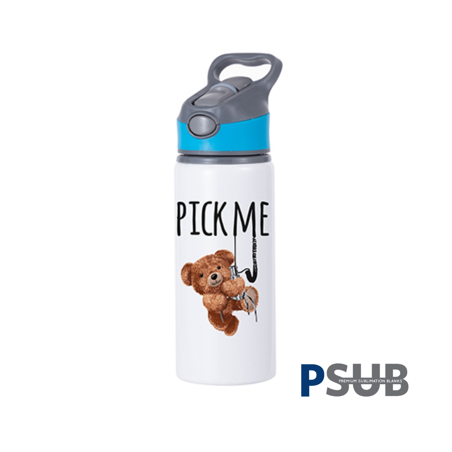 Botella de Agua | Aluminio | 22 oz | Tapa Celeste