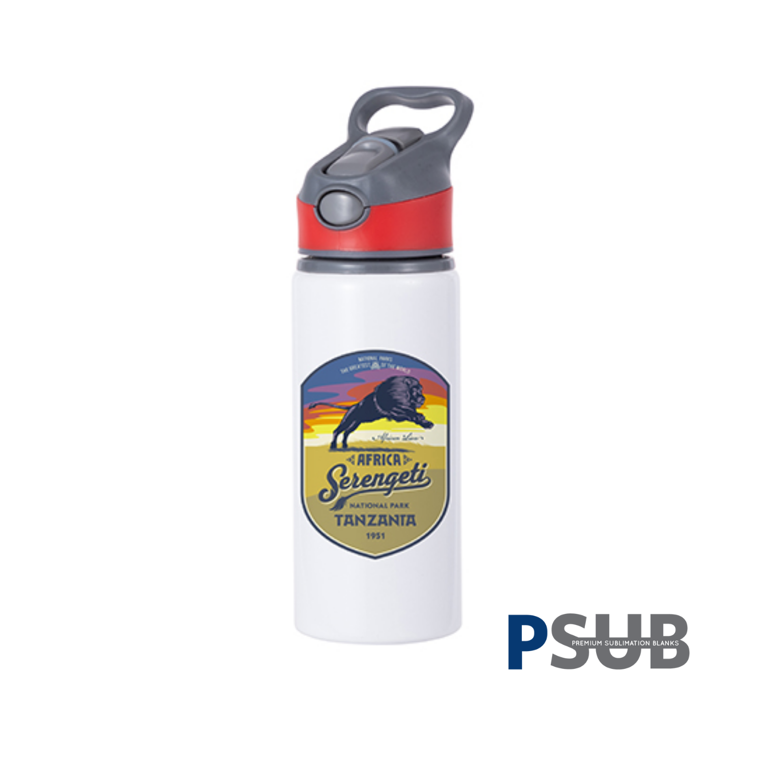 Botella de Agua | Aluminio | 22 oz | Tapa Roja