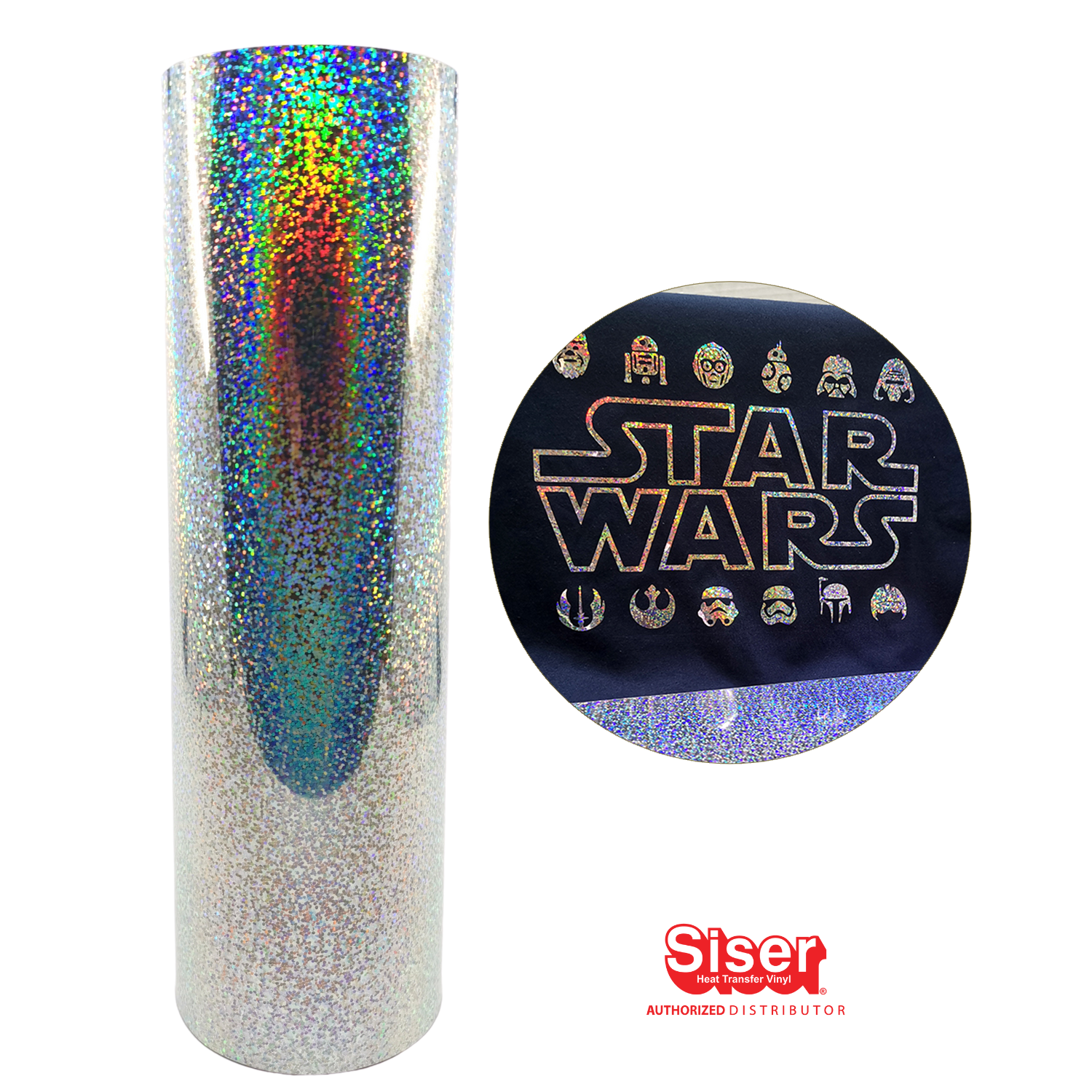 Siser Holographic® Vinil Textil Térmico | Plateado | Silver | Ancho 12"