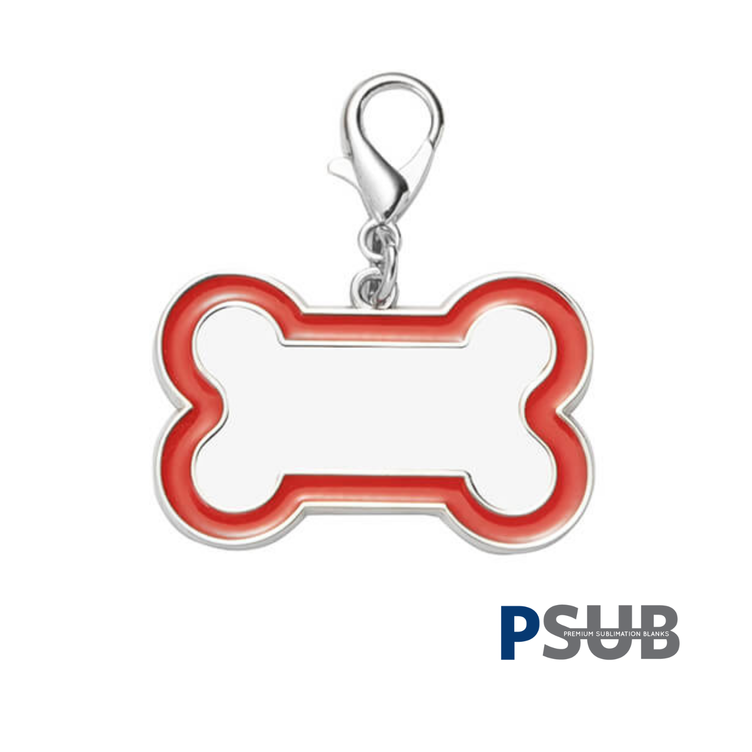 Plaquita ID para perritos | Huesito | Borde Rojo"