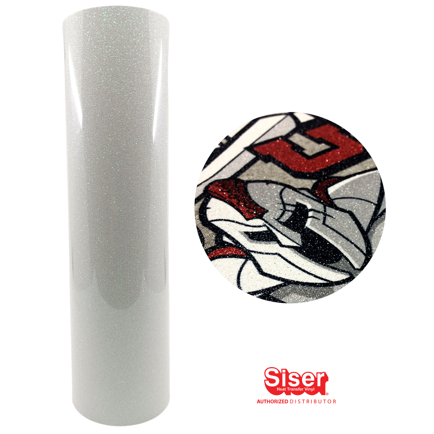 Siser Glitter® Vinil Textil Térmico | Blanco Arcoiris | Rainbow White 11.8"