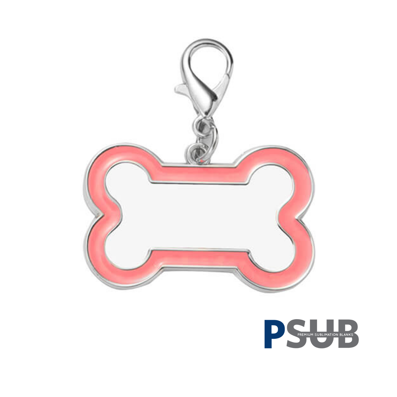 Plaquita ID para perritos | Huesito | Borde Rosa