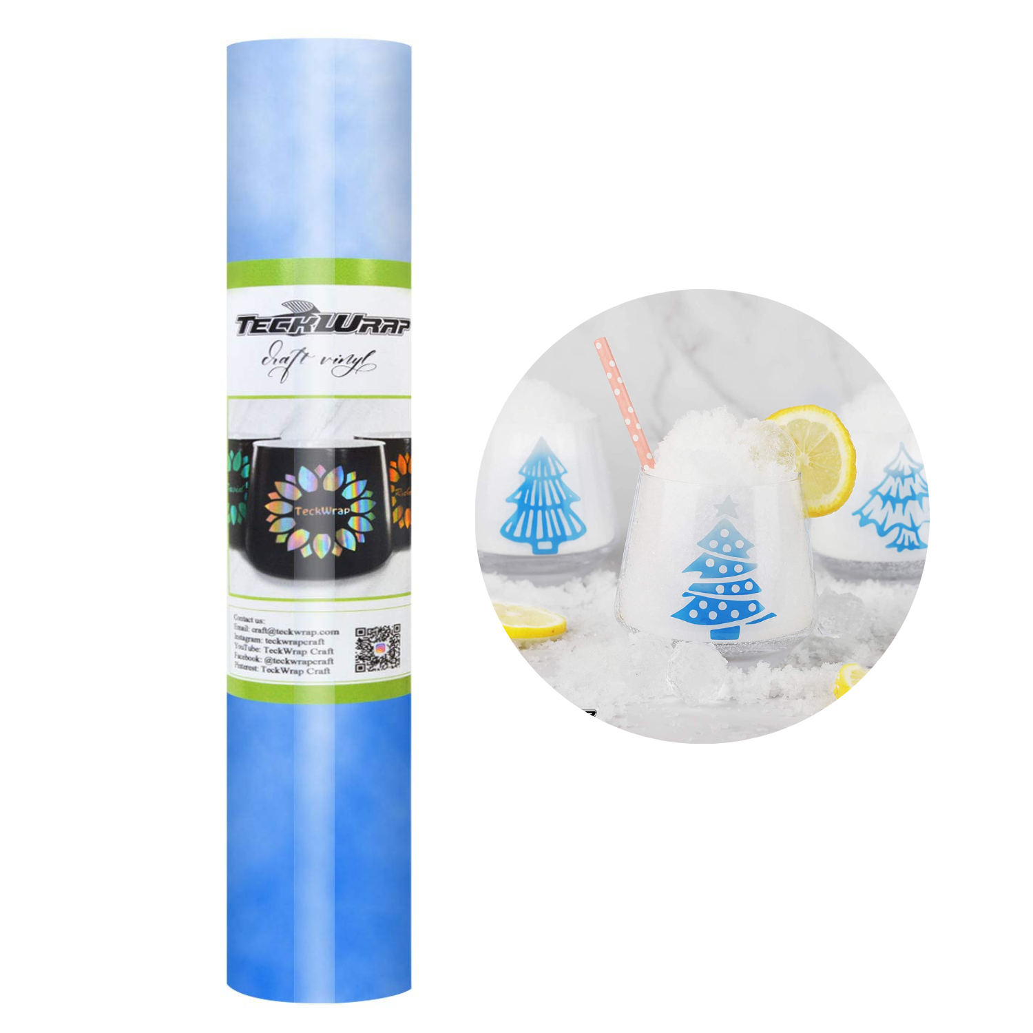 Vinil Adhesivo | Permanente | Clear to Blue | Frío