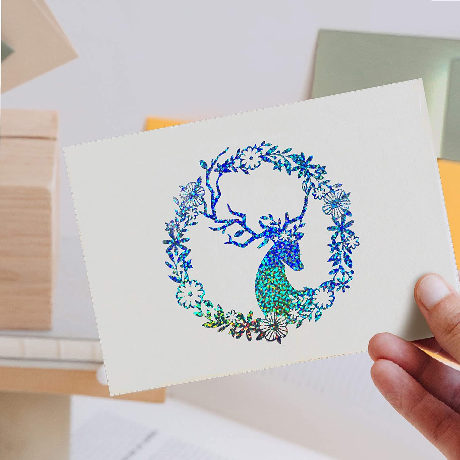 Vinil Adhesivo | Permanente | Sparkle Light Blue | Ancho 12"