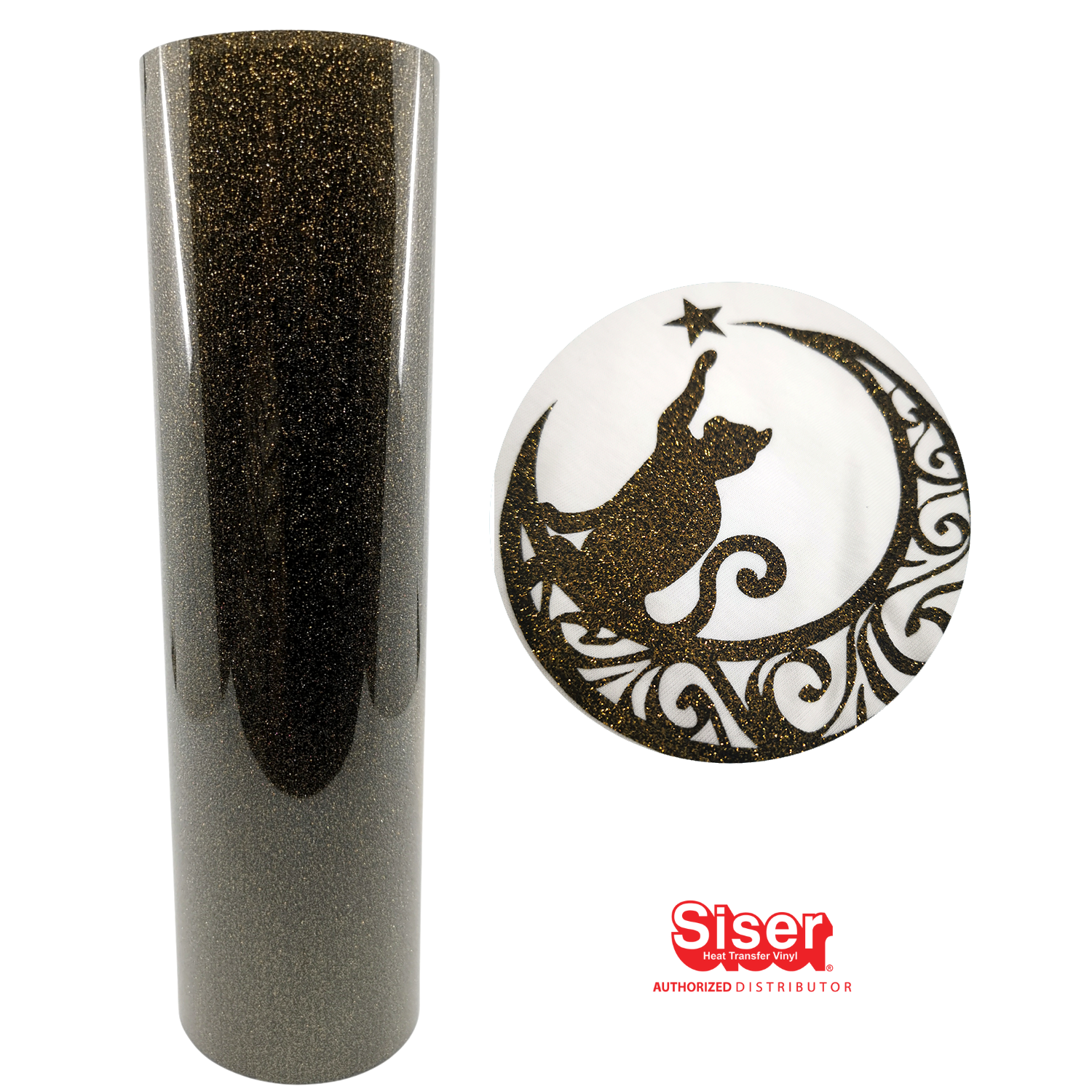 Siser Glitter® Vinil Textil Térmico | Negro Dorado | Black Gold 11.8"