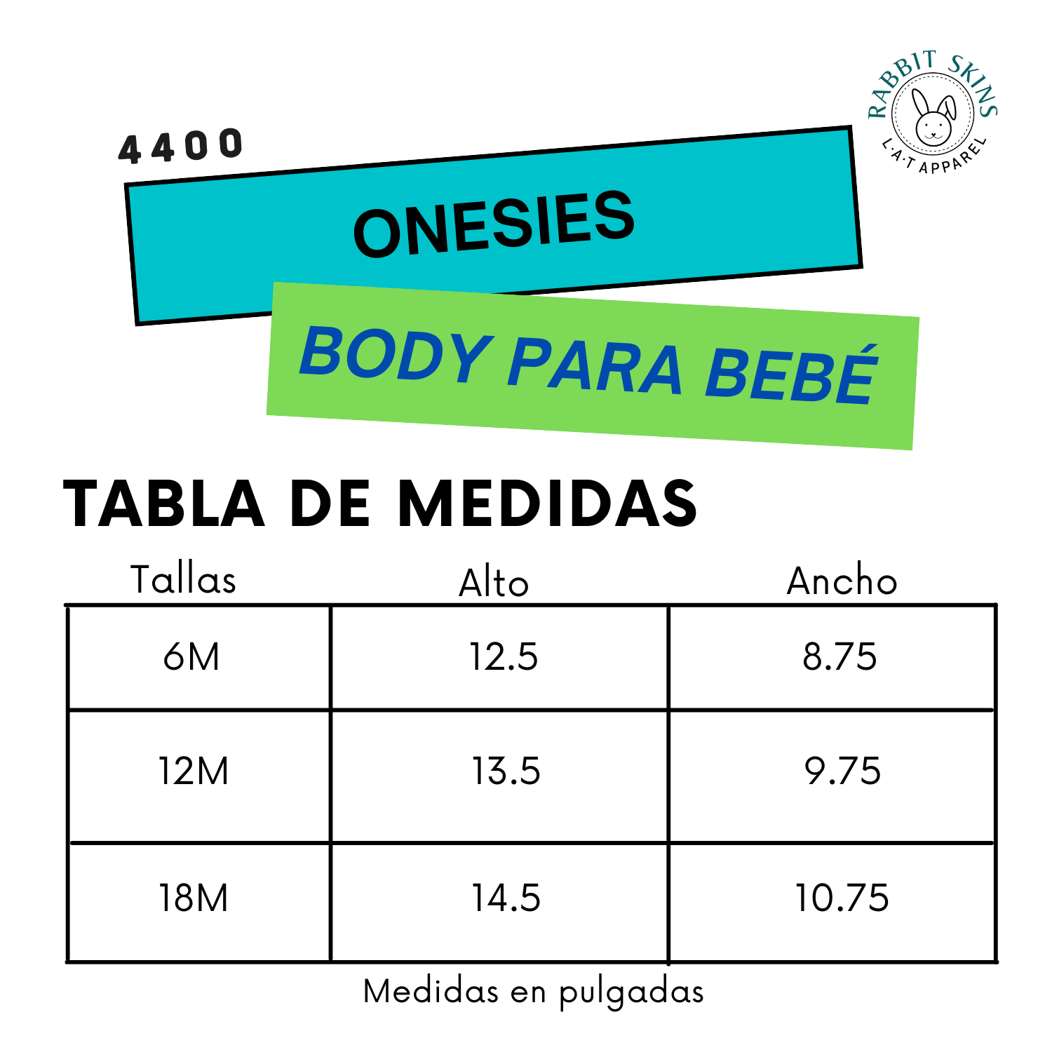 Rabbit Skins | Body para bebés | Negro