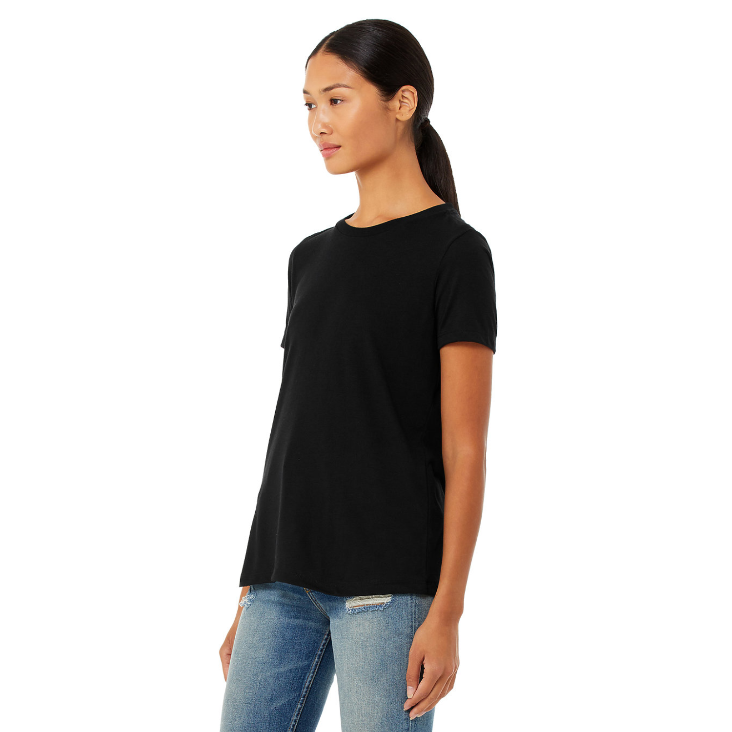 Bella Canvas 6400CVC | Women Relaxed Fit | Negro