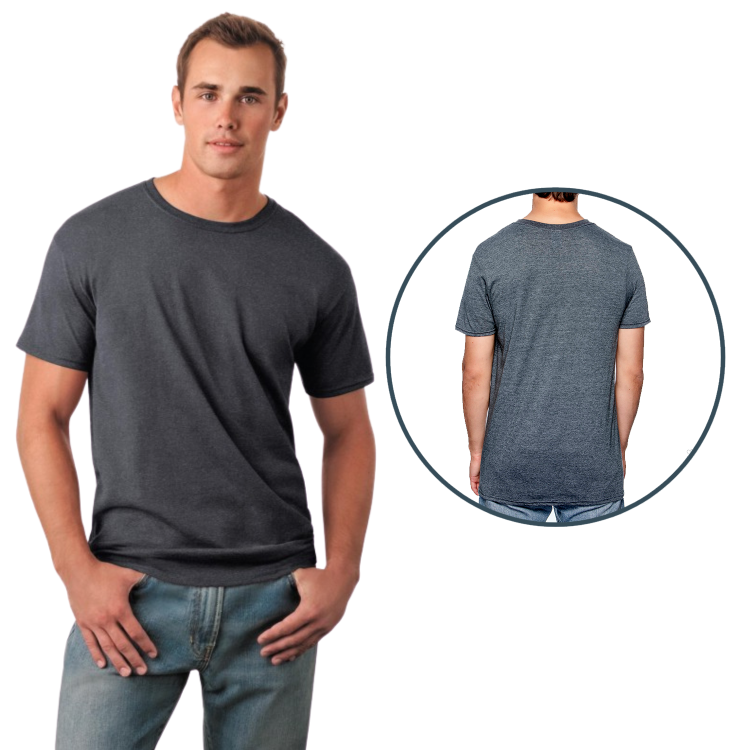 Gildan Softstyle 64000 | Cuello redondo | Gris Oscuro