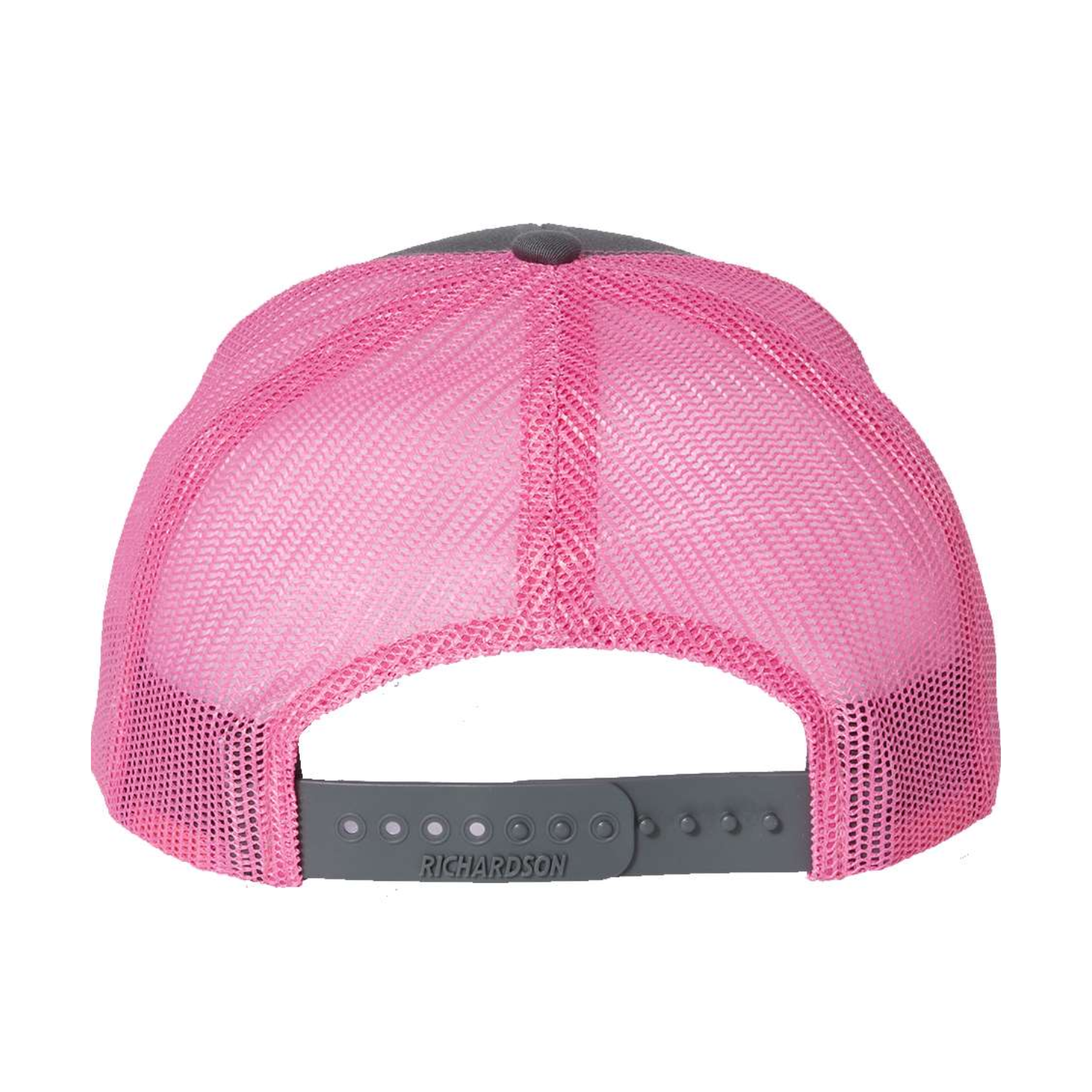 Richardson 112 | Adjustable Snapback Trucker Cap | Charcoal/ Neon Pink