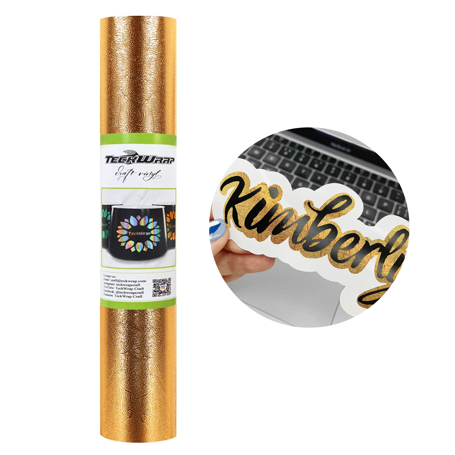 Vinil Adhesivo | Permanente | Texture Gold | Ancho 12"