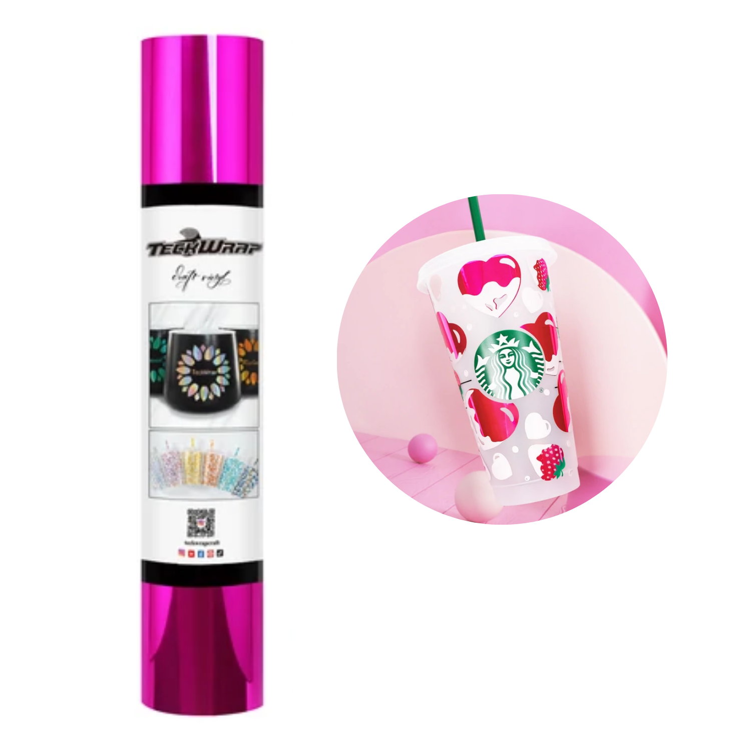 Vinil Adhesivo | Permanente | Mirror Fucsia | Ancho 12"