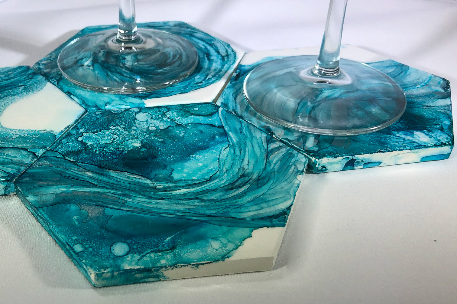 Alcohol Inks | 516 Glitter Blue Green Gold