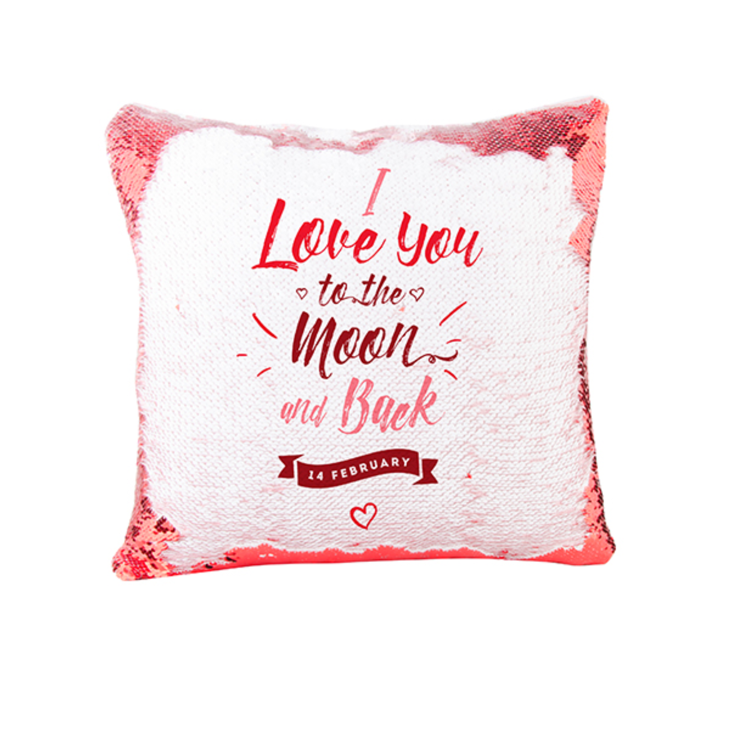 Funda de Almohada | Lentejuela | Roja con Blanco | 40x40 cm