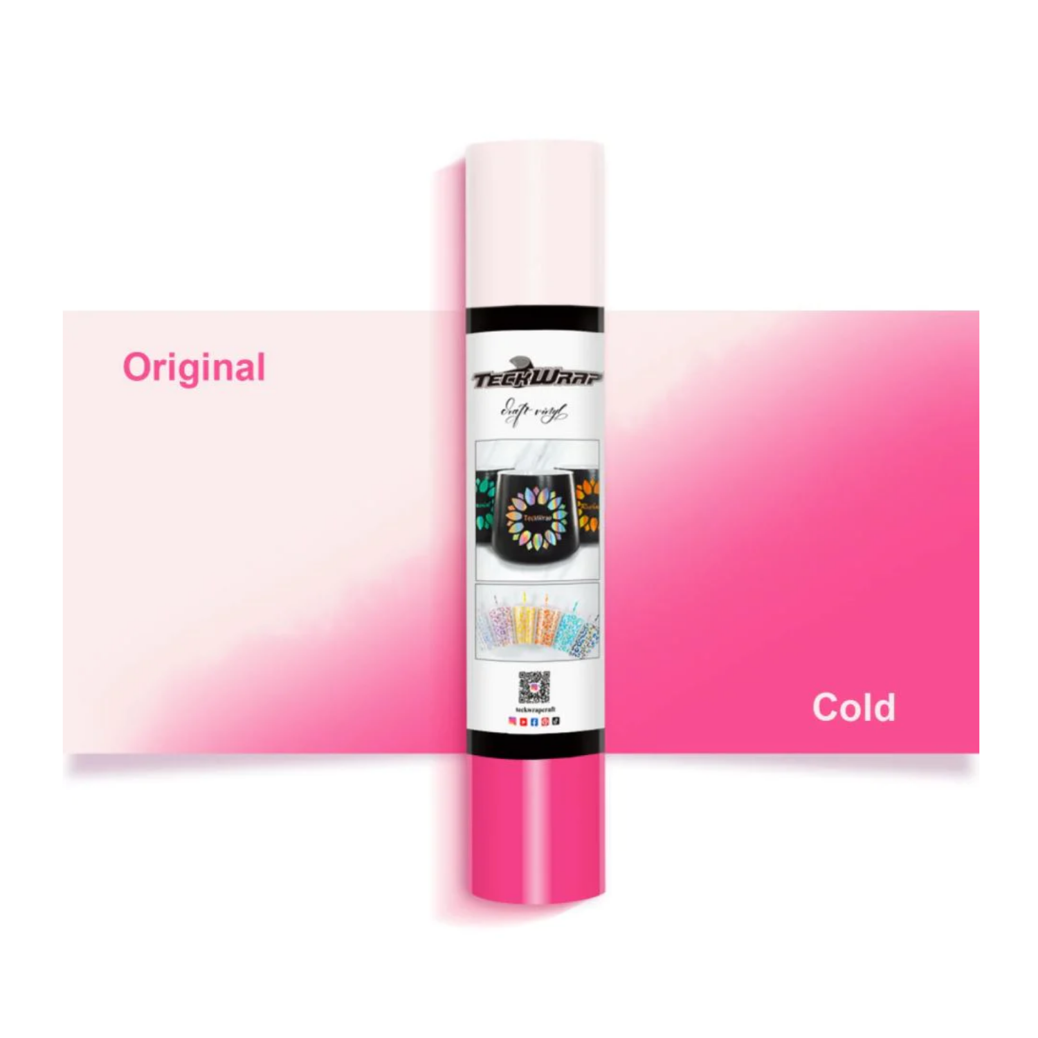 Vinil Adhesivo | Permanente | White to Pink | Frío