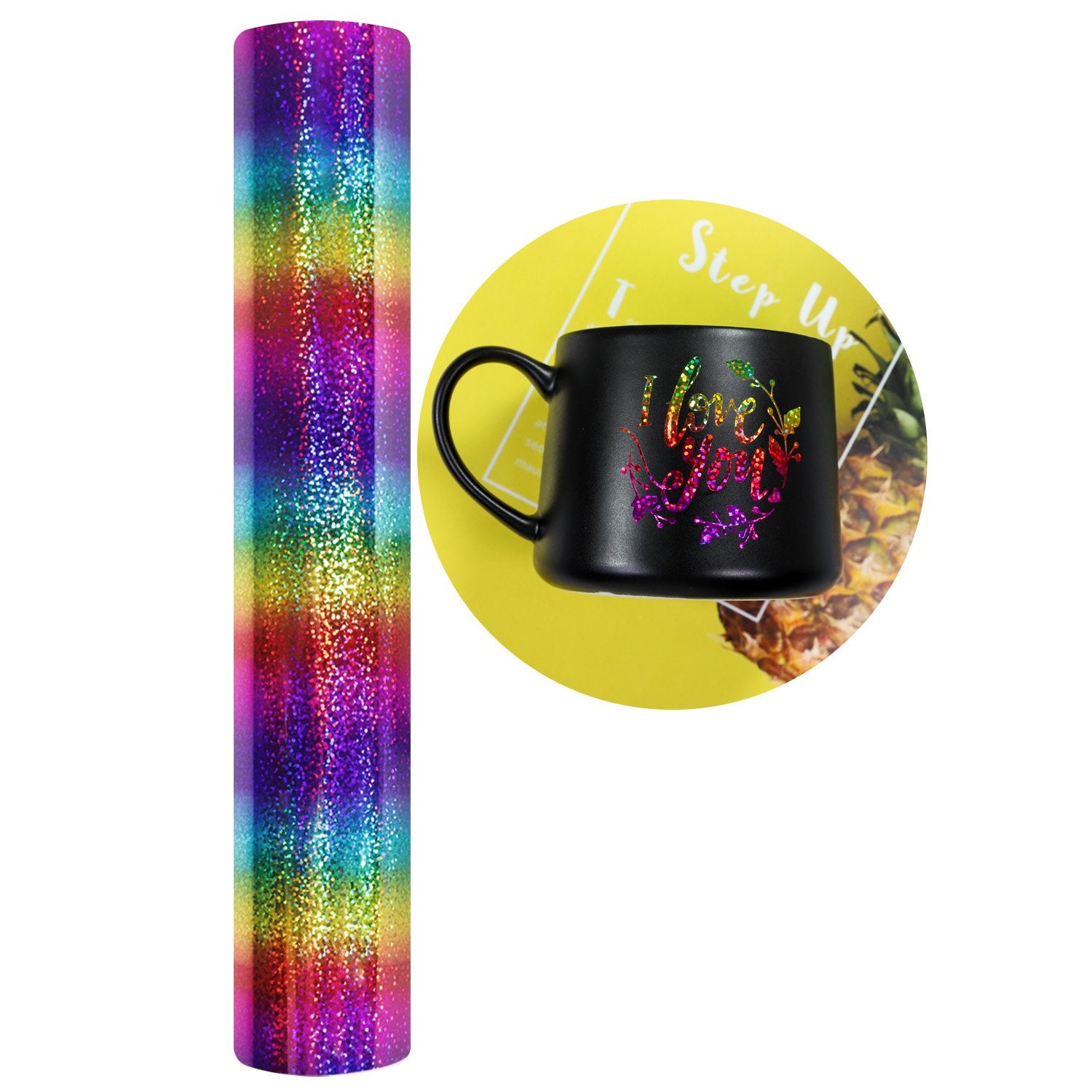 Vinil Adhesivo | Sparkle Rainbow | Ancho 12" - Promo Viniles Panamá